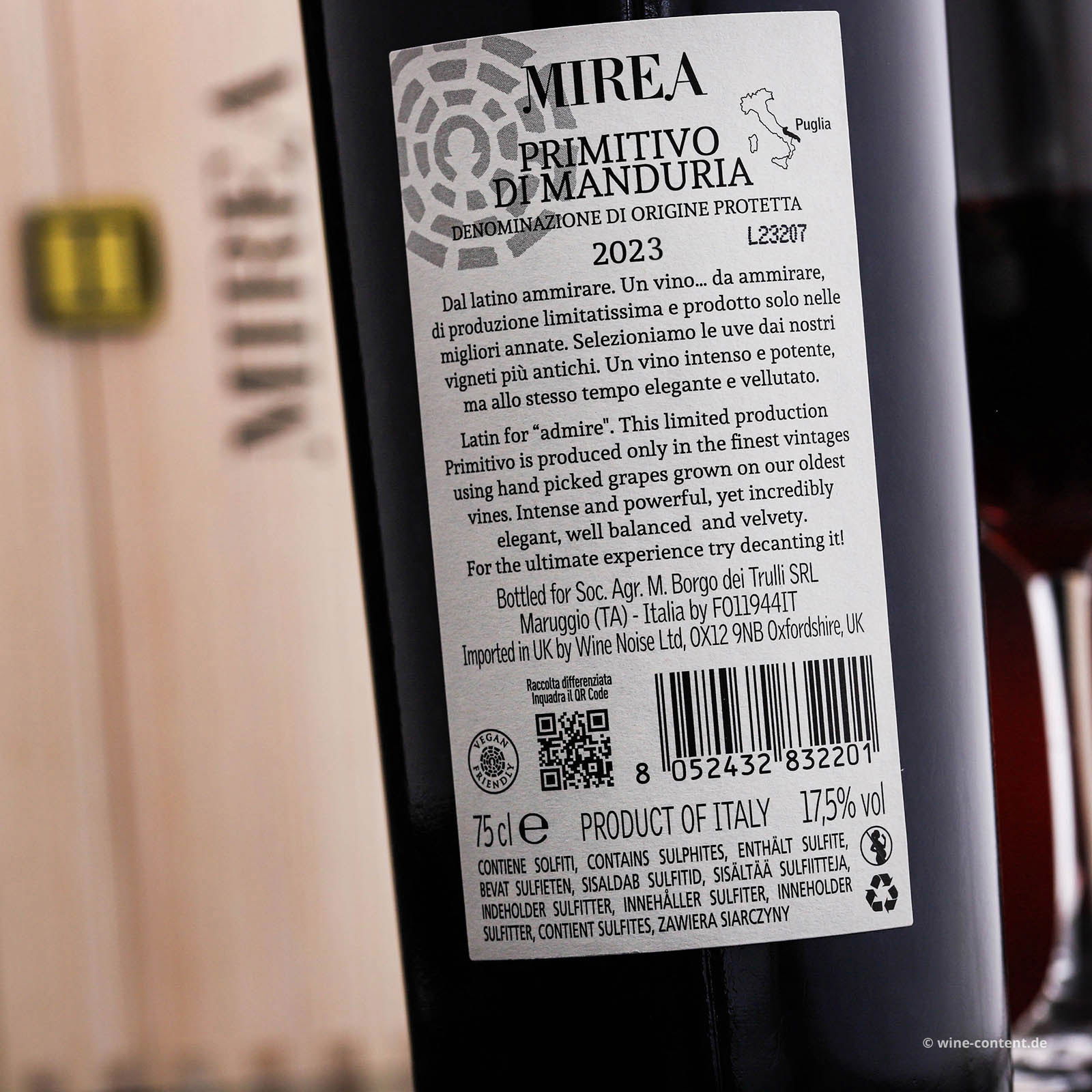 6er-Holzkiste Primitivo di Manduria 2023 Mirea 6er-Holzkiste Primitivo di Manduria 2023 Mirea