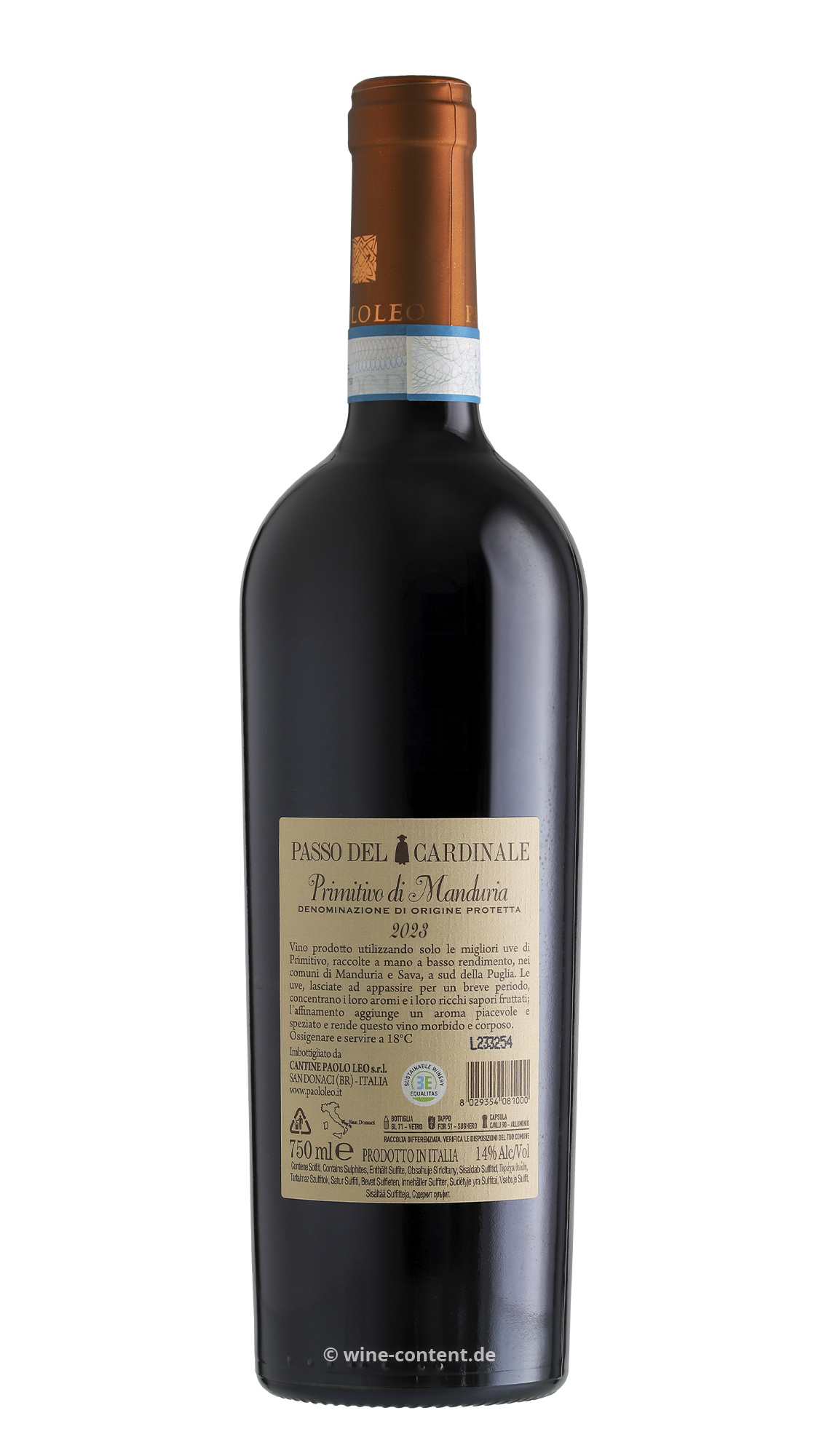 6er-Sparpaket Primitivo di Manduria 2023 Passo del Cardinale