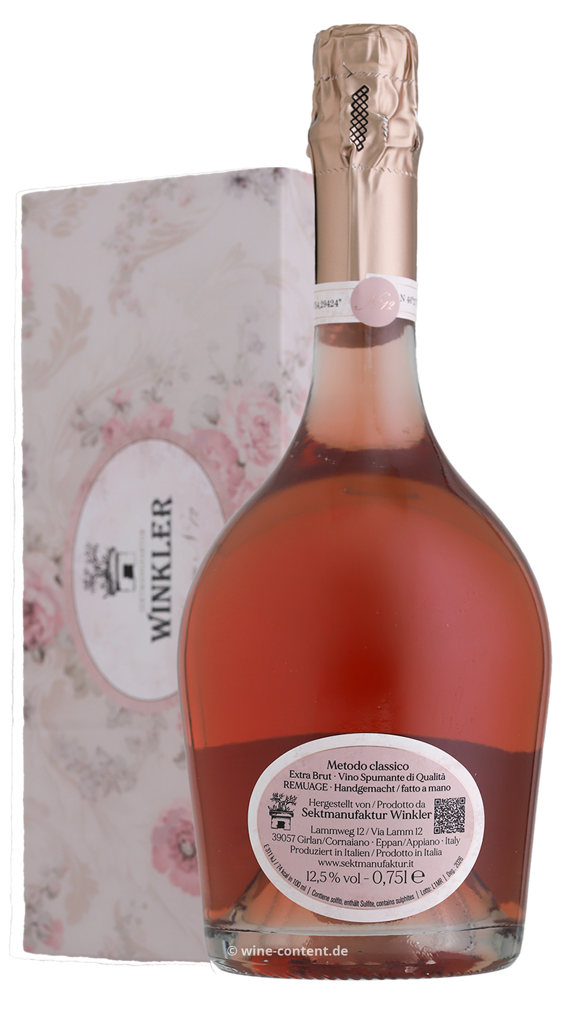 3er-Paket Spumante Lamm Rosé N°12 Extra Brut in Einzelverpackung