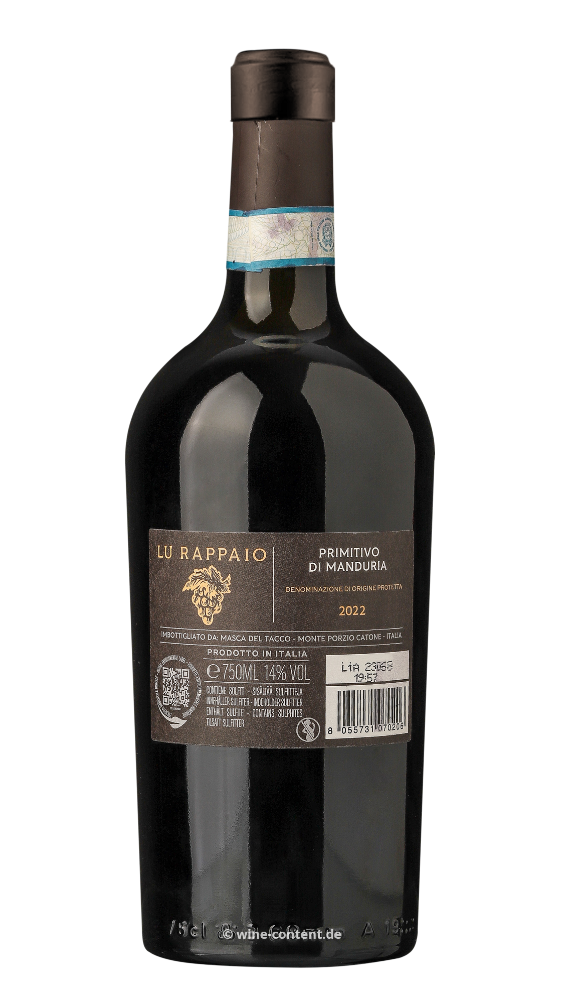 6er-Sparpaket Primitivo di Manduria 2022 Lu Rappaio
