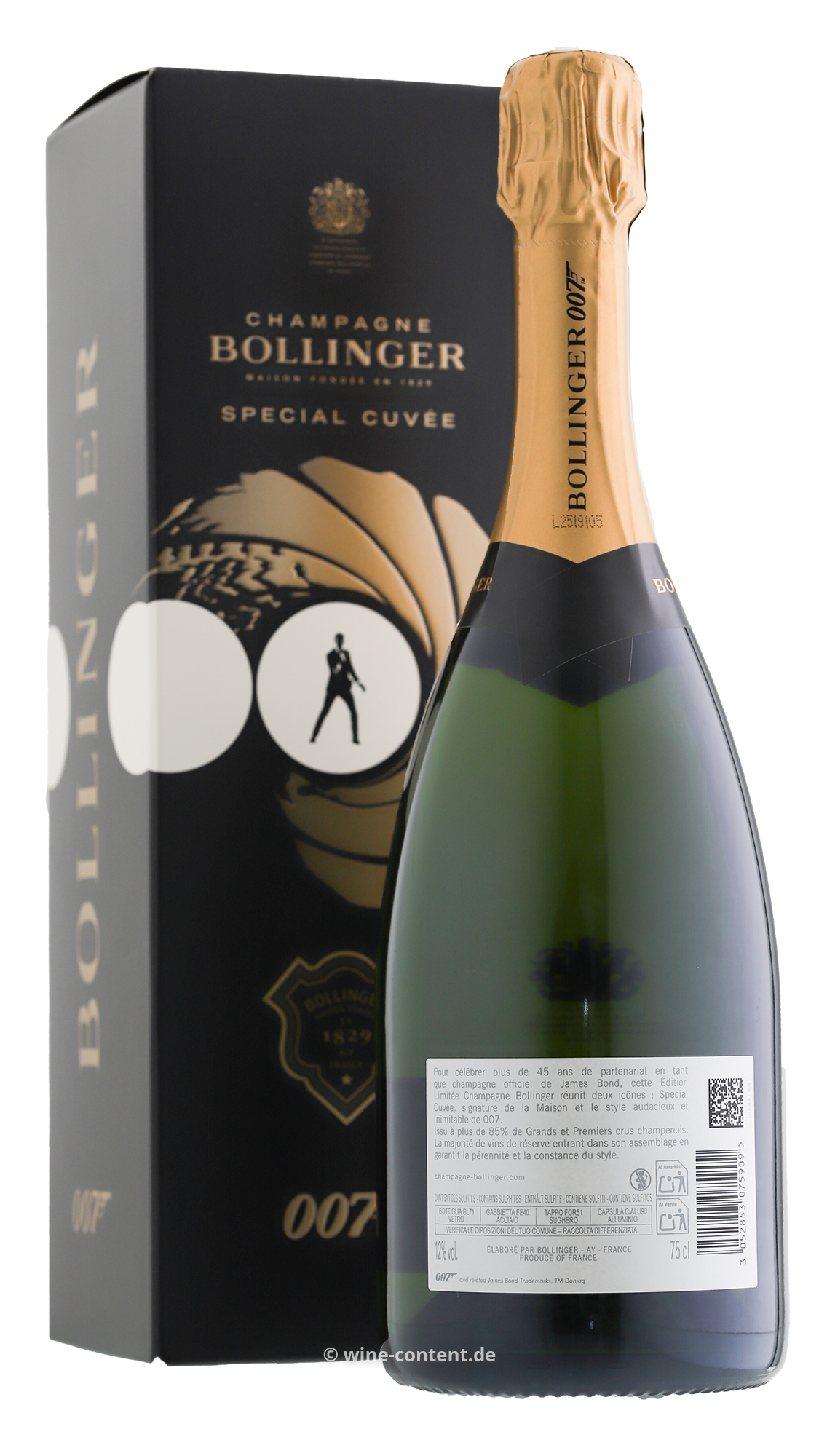 Champagner Special Cuvée Brut Limited Edition James Bond 007 Champagner Special Cuvée Brut Limited Edition James Bond 007
