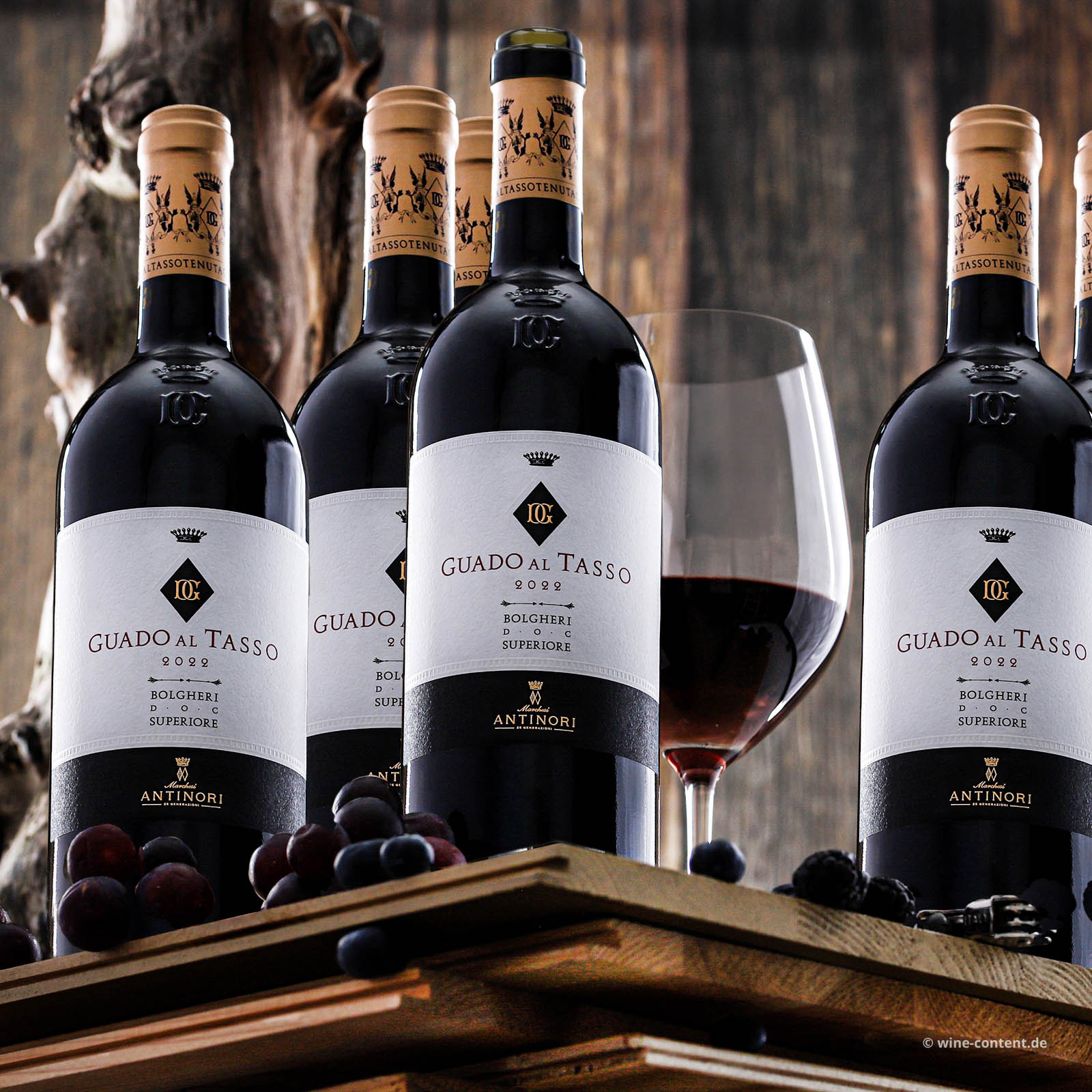 6er-Holzkiste Bolgheri Rosso Superiore 2022 Guado al Tasso