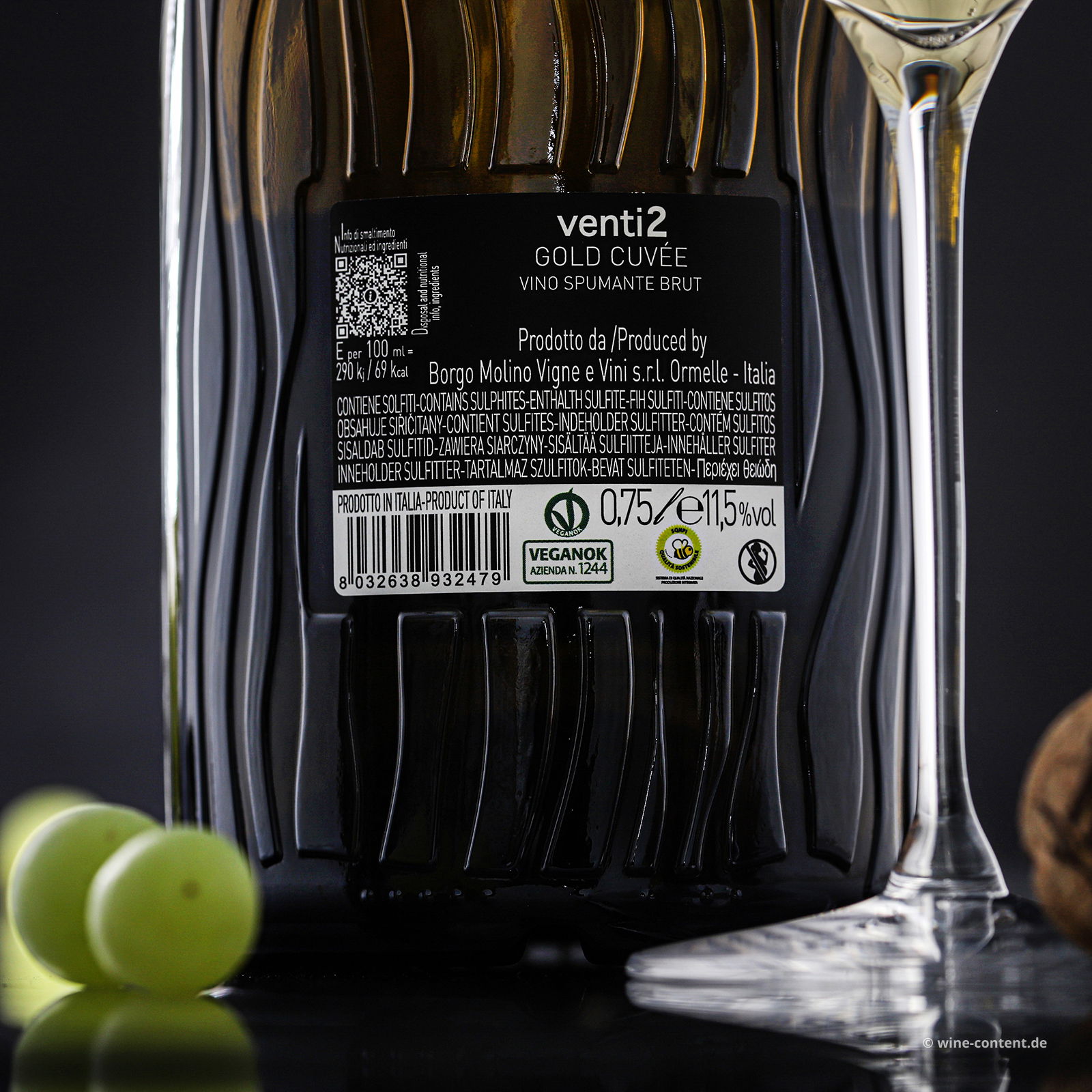 Spumante venti2 Gold Cuvée Brut Neue Silhouette
