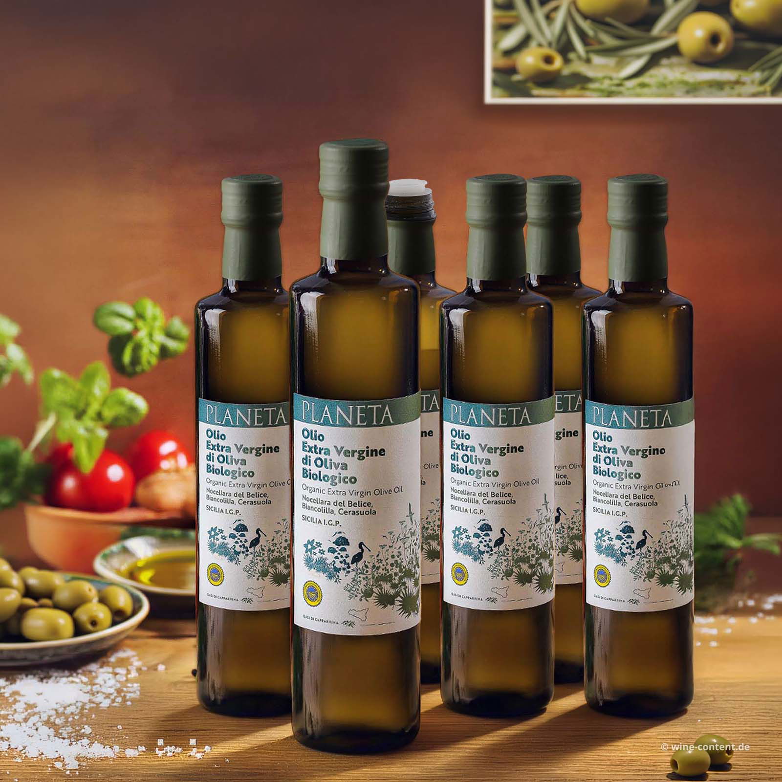 6er-Sparpaket 0,5 L Olivenöl Extra Vergine Sicilia 2025 Bio
