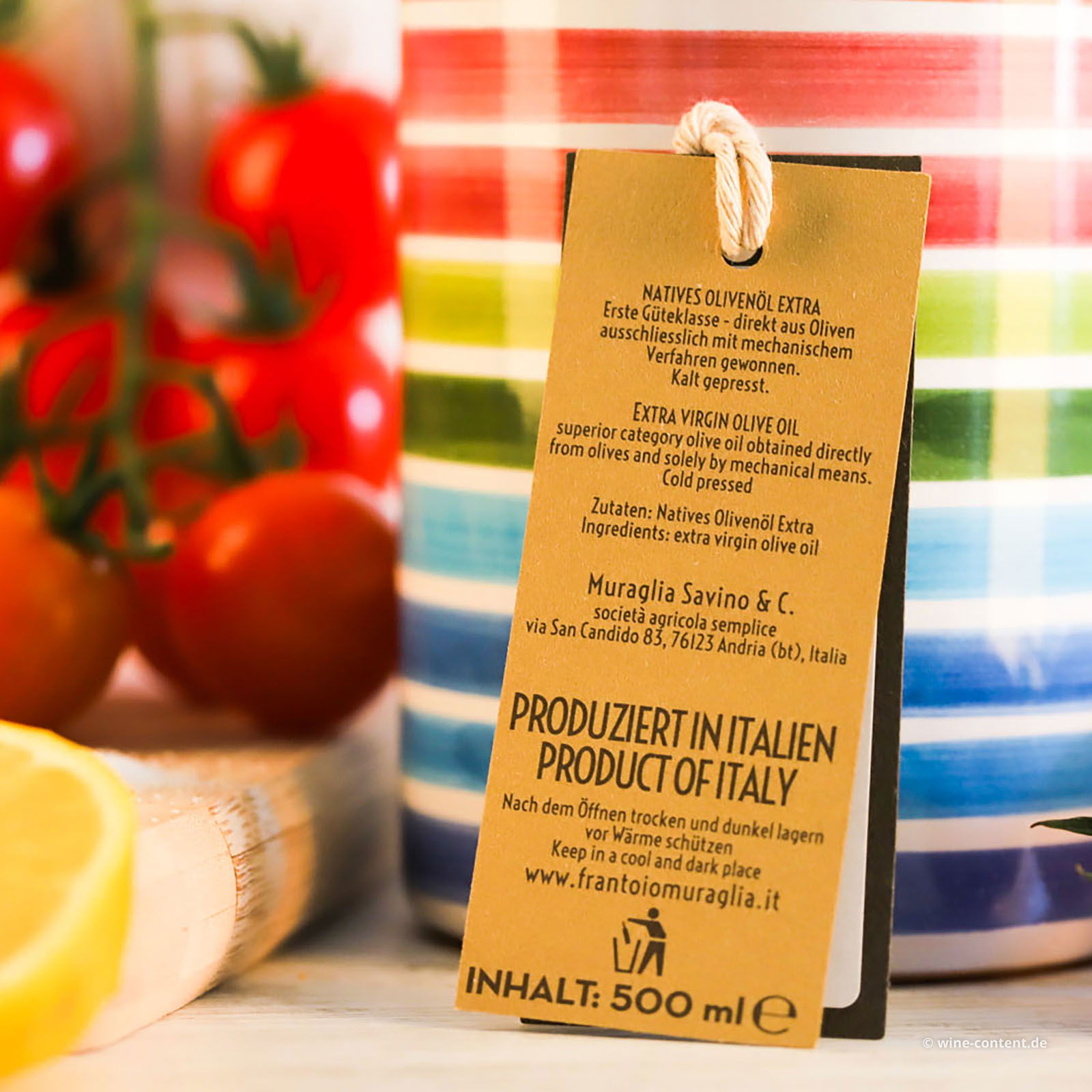 0,5 L Olivenöl Extra Vergine 2024 Fruttato Medio Rainbow 0,5 L Olivenöl Extra Vergine 2024 Fruttato Medio Rainbow