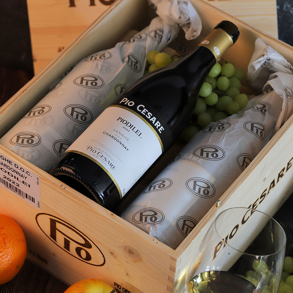 6er-Holzkiste Chardonnay 2022 Piodilei