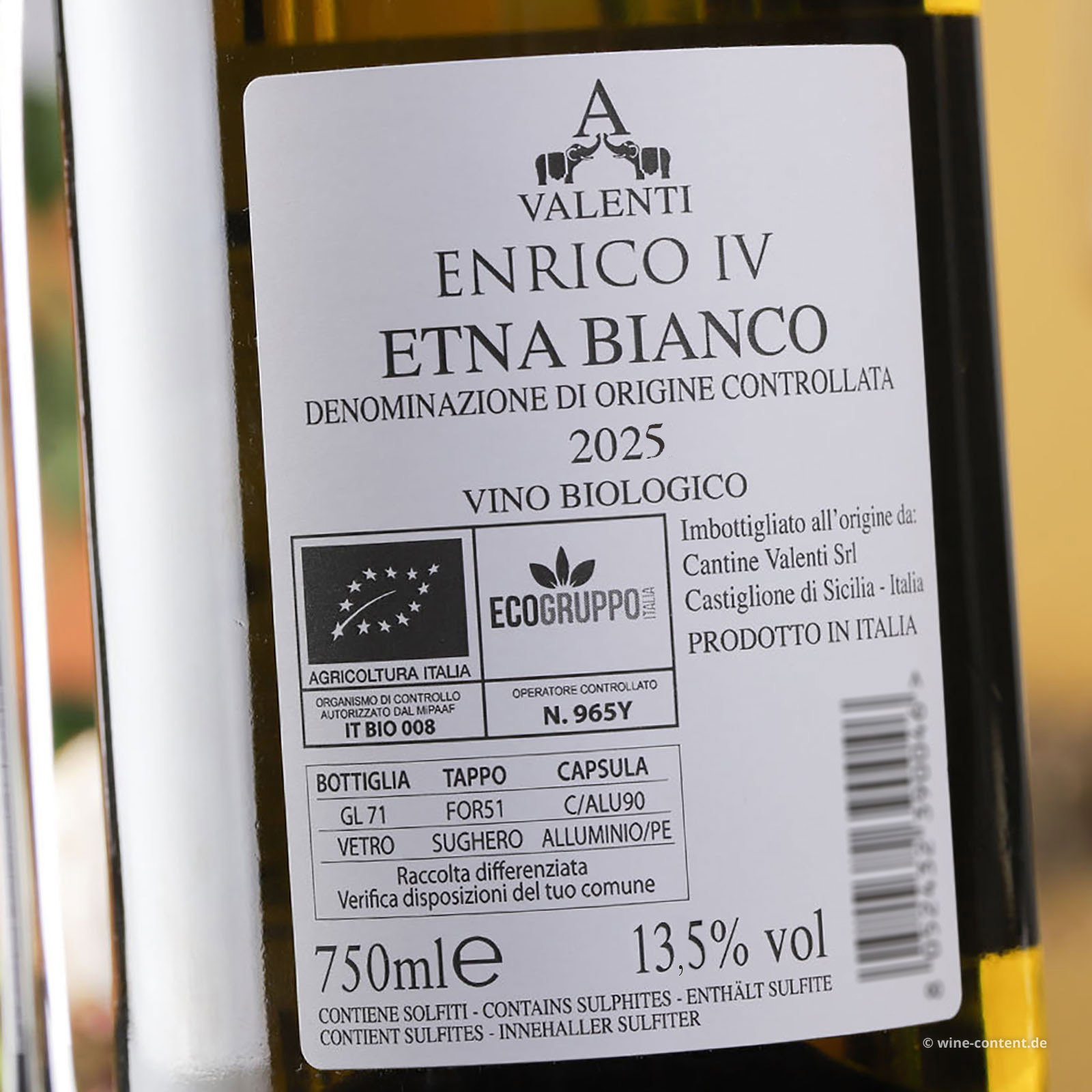 Etna Bianco 2025 Enrico IV Bio