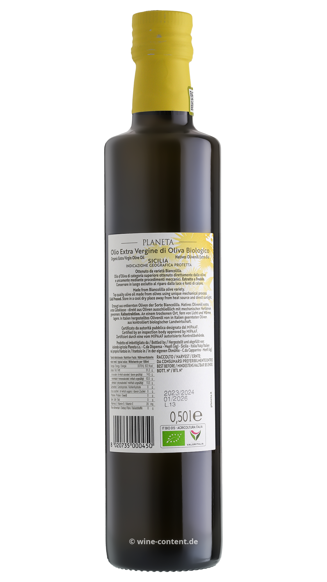 Olivenöl Extra Vergine 2023 Biancolilla Bio