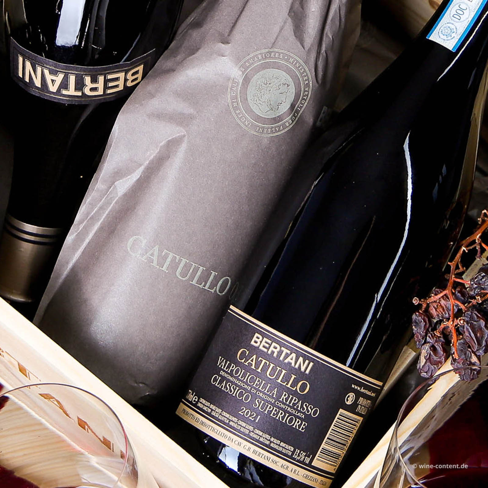 6er-Holzkiste Valpolicella Ripasso Classico Superiore 2021 Catullo