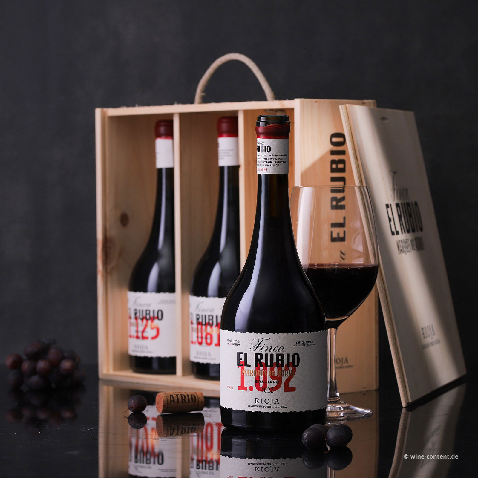 3er-Holzkiste Rioja 2022 Finca el Rubio