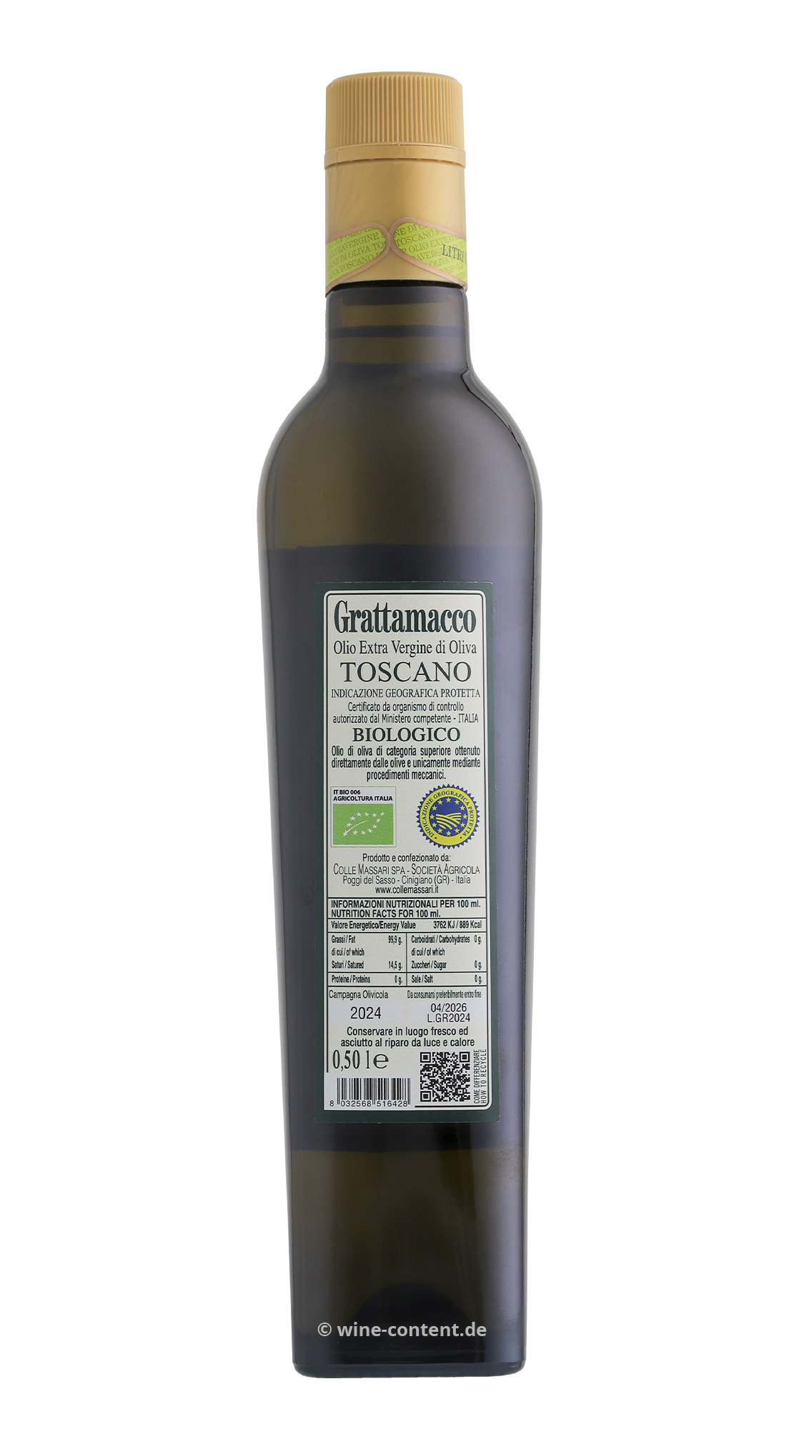 0,5 L Olivenöl Extra Vergine Toscano 2024 Bio