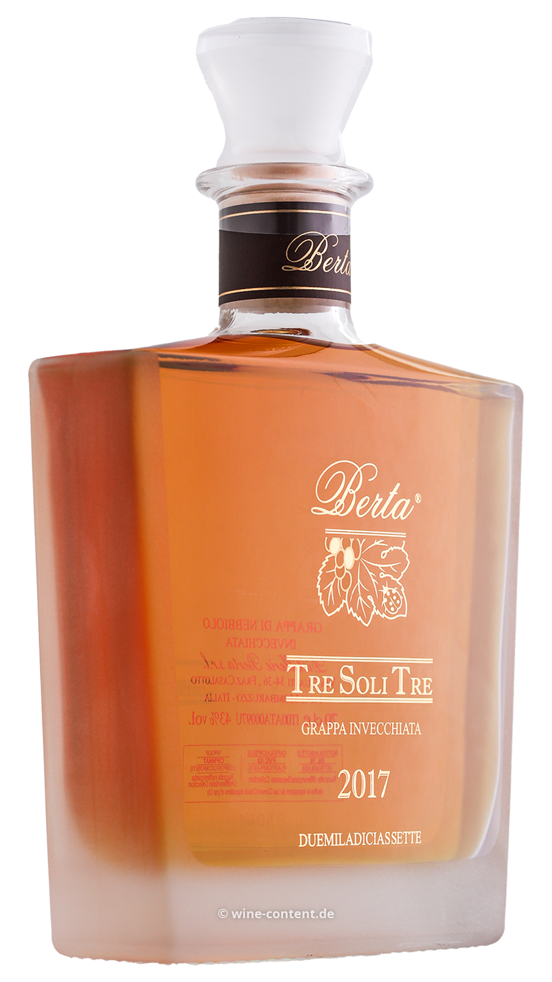 Berta Distillerie - Grappa Tre Soli Tre 2017 (Nebbiolo)