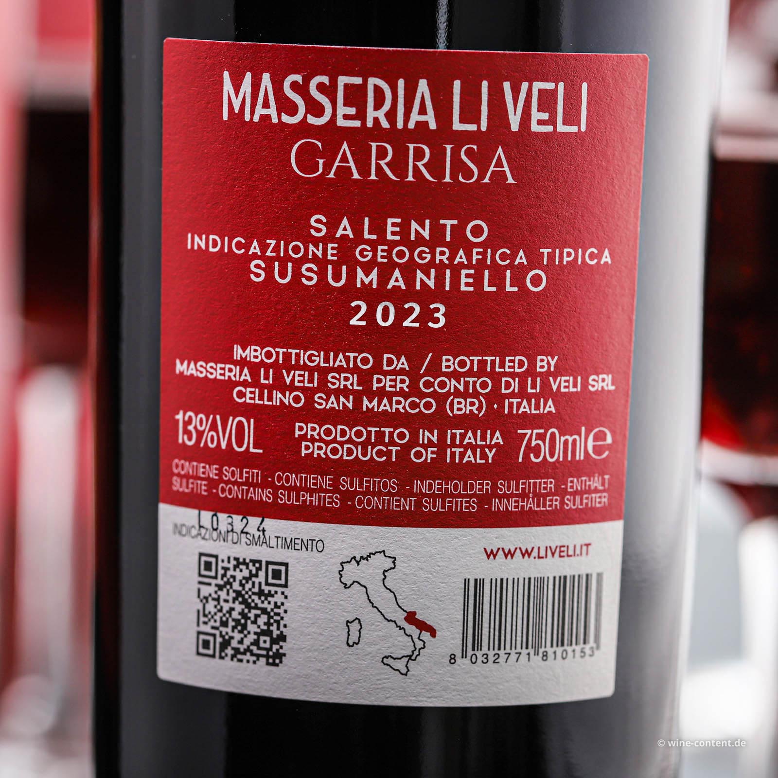 Susumaniello Salento 2023 Garrisa