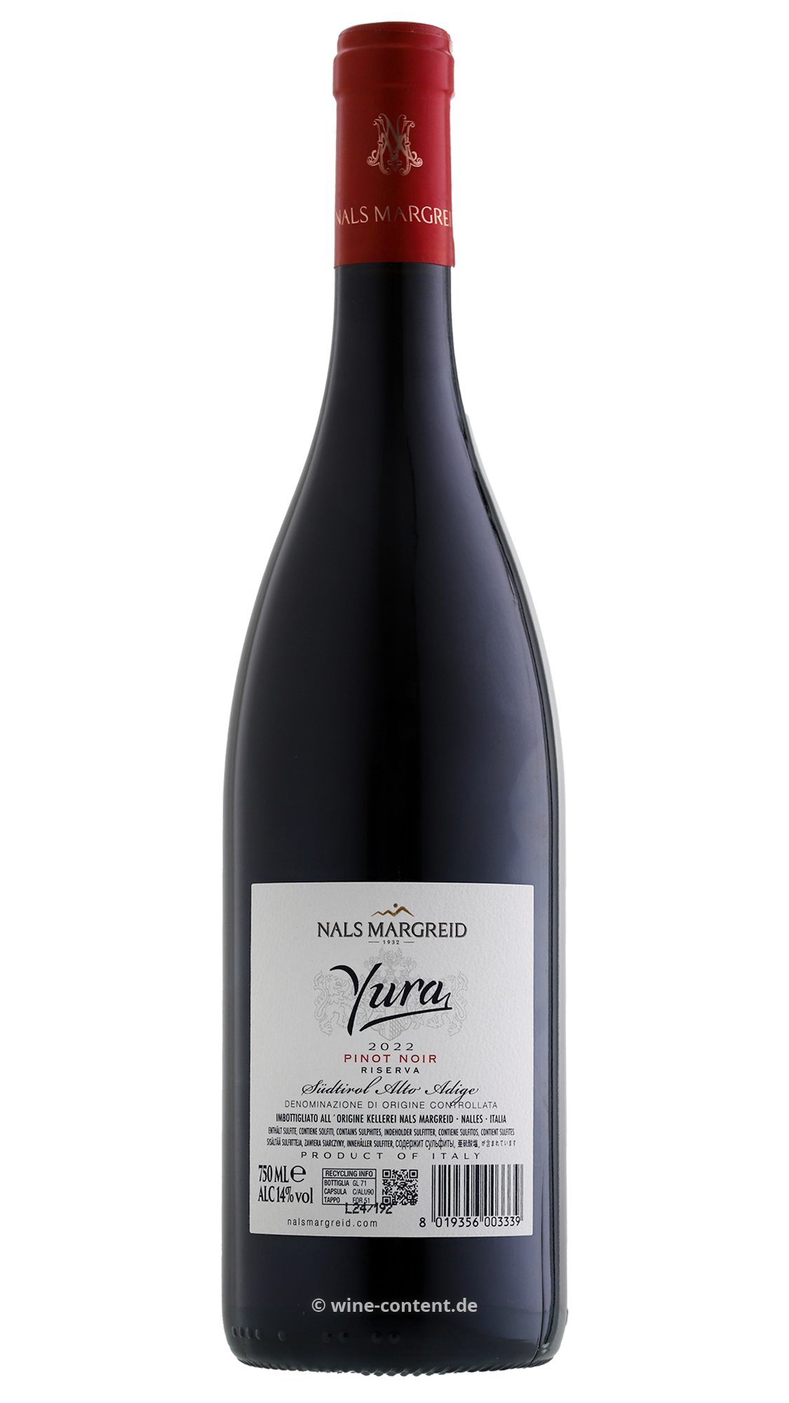 Pinot Noir Riserva 2022 Yura