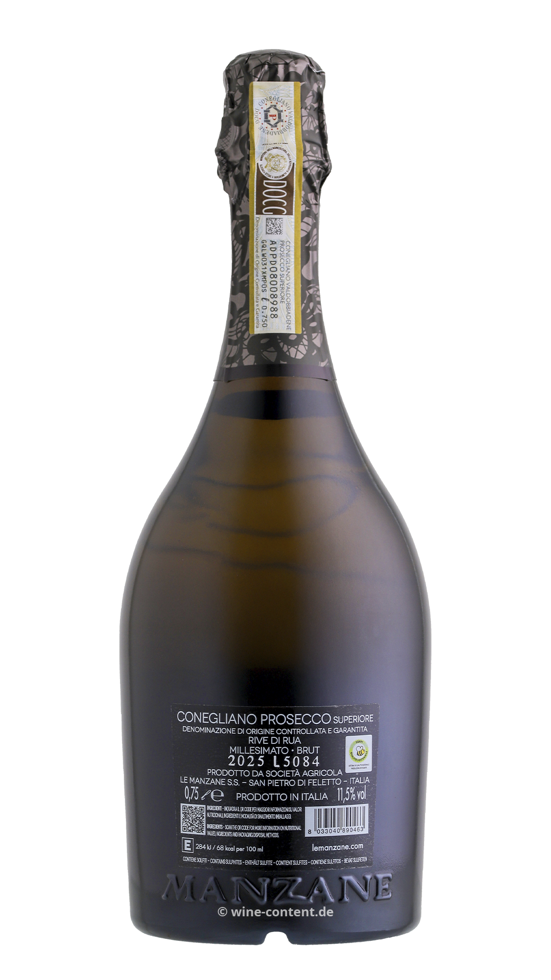6er-Sparpaket Prosecco Superiore 2025 Rive di Rua Springo Black Brut
