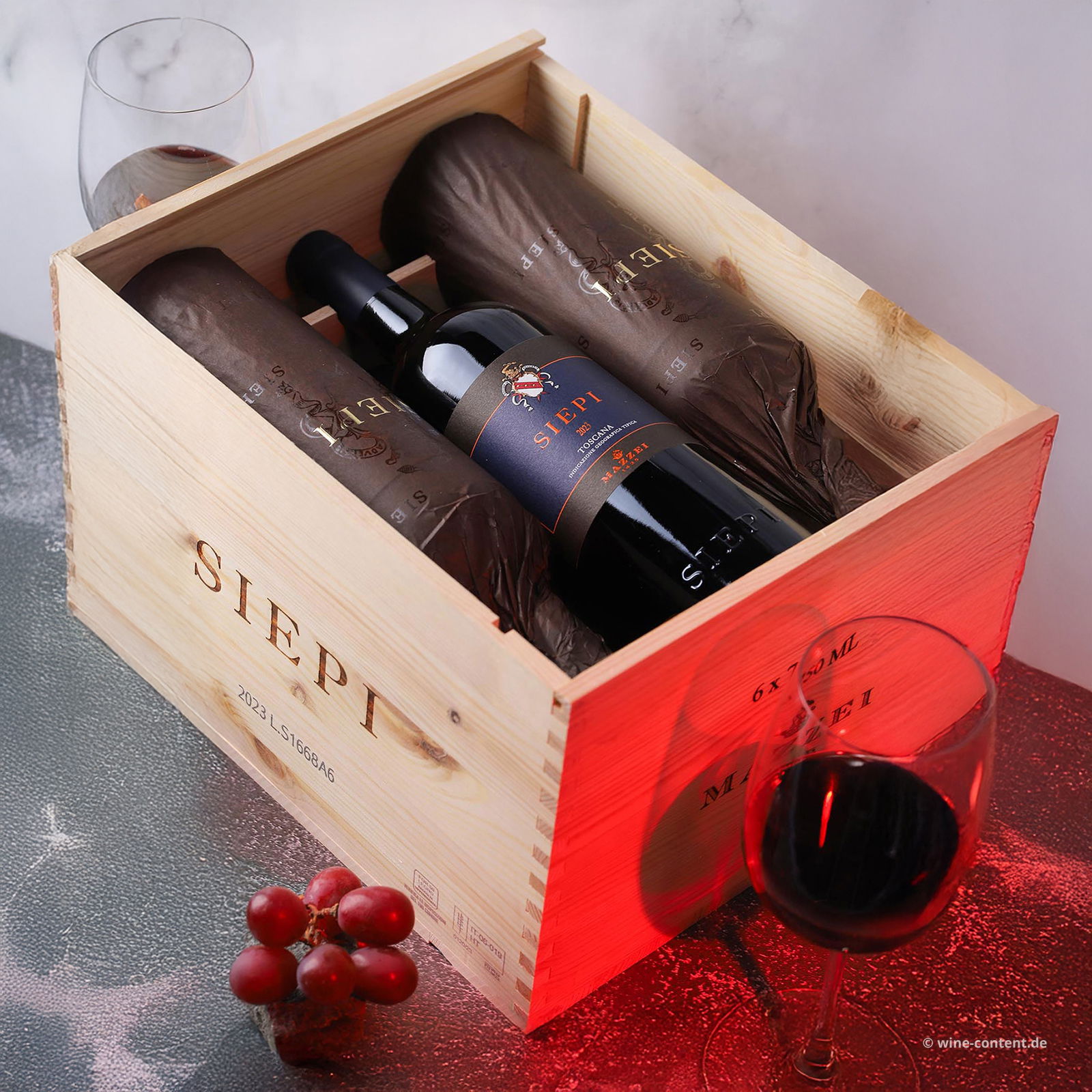 6er-Holzkiste Siepi 2023