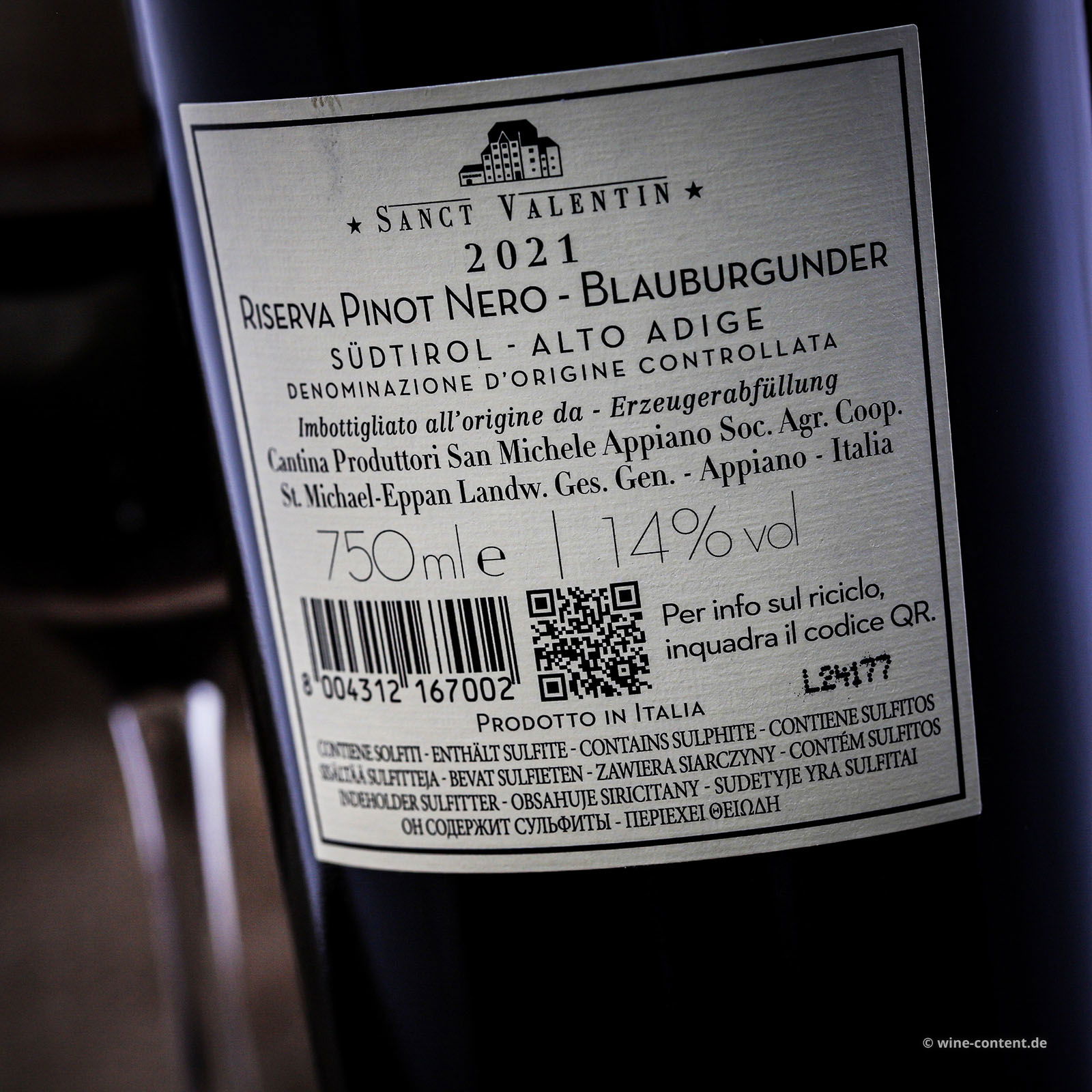 Pinot Noir Riserva 2021 Sanct Valentin 