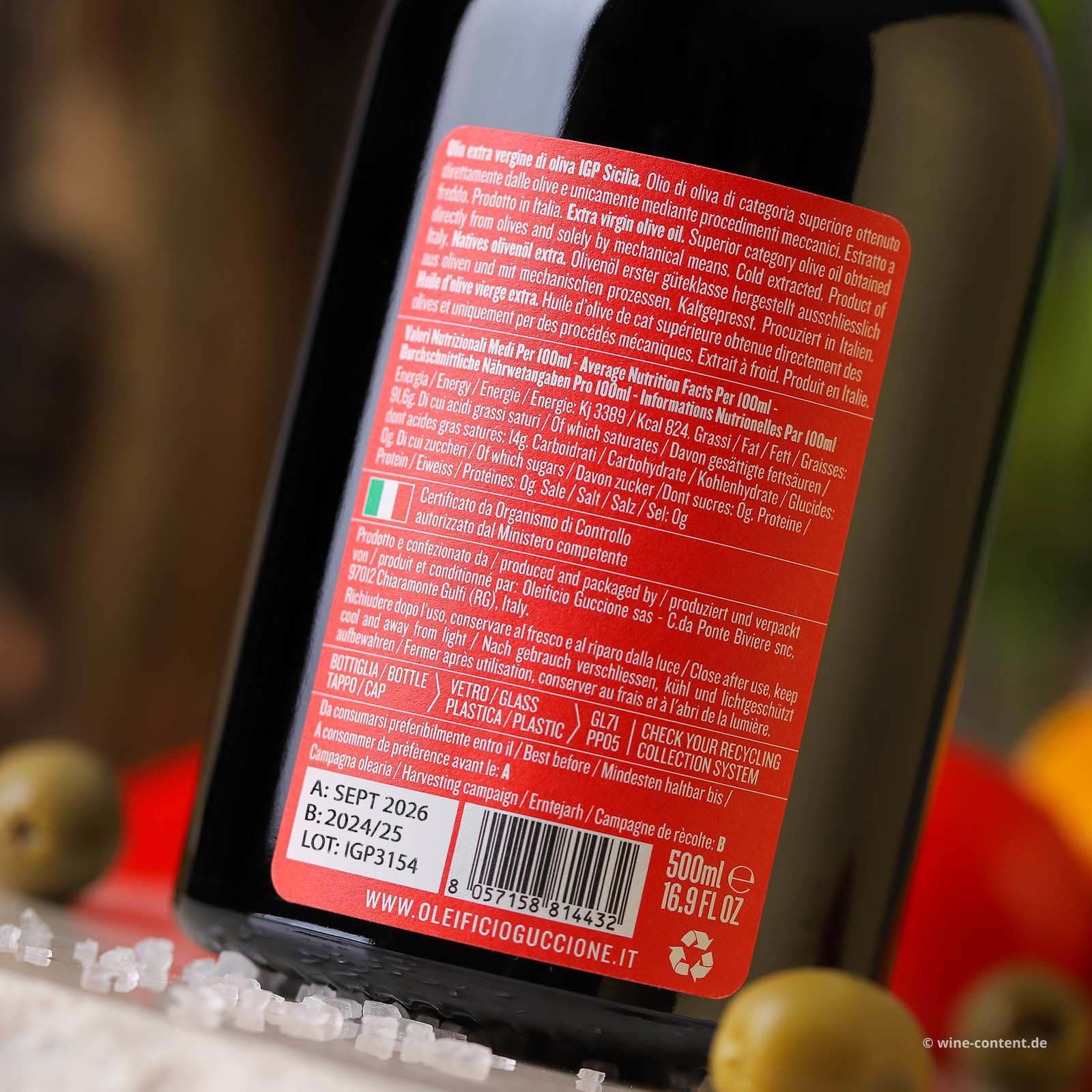 0,5 L Olivenöl Extra Vergine Sicilia 2024