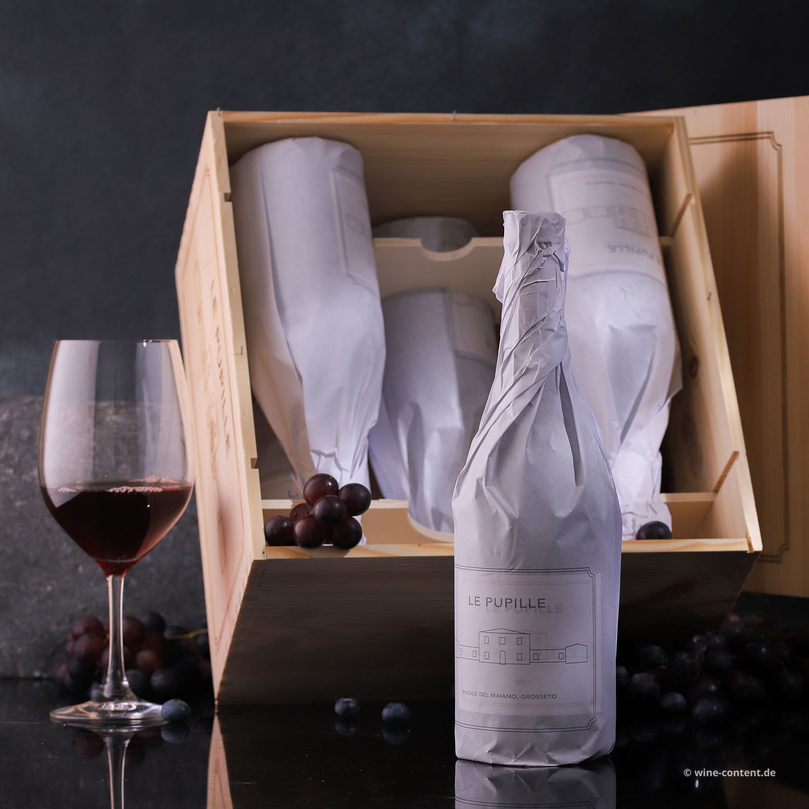 6er-Holzkiste Syrah Toscana 2021