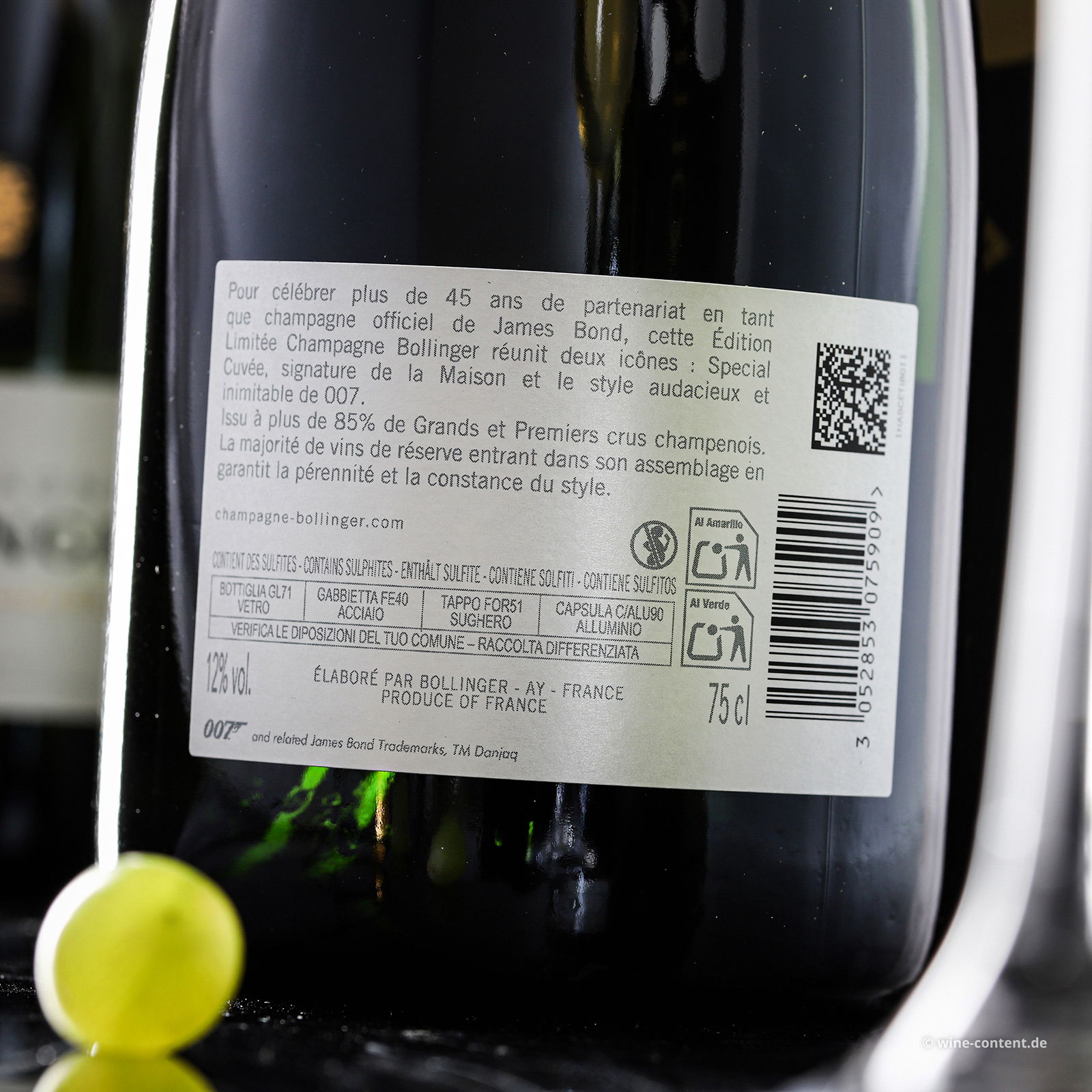 3er-Paket Champagner Special Cuvée Brut Limited Edition James Bond 007 3er-Paket Champagner Special Cuvée Brut Limited Edition James Bond 007