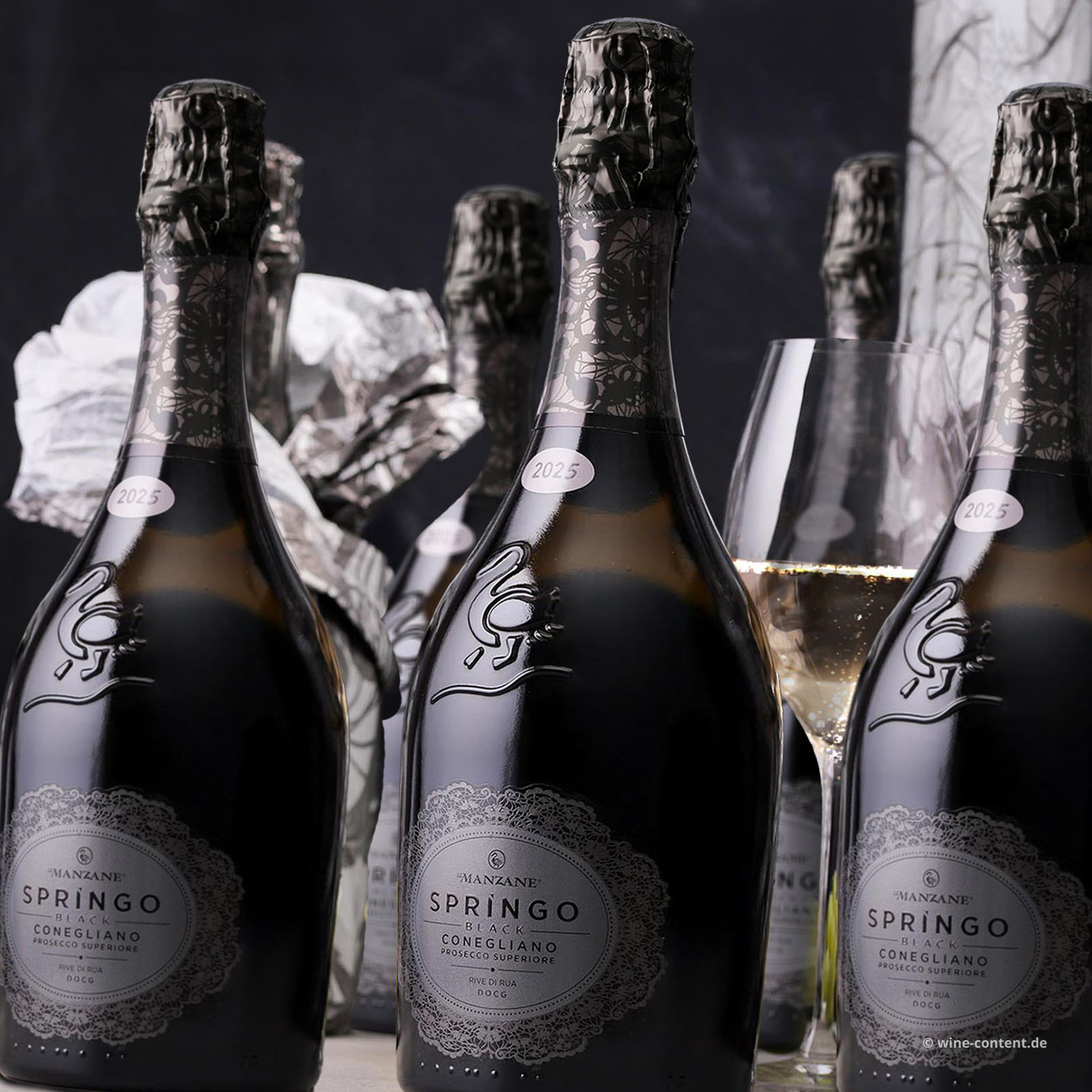 6er-Sparpaket Prosecco Superiore 2025 Rive di Rua Springo Black Brut