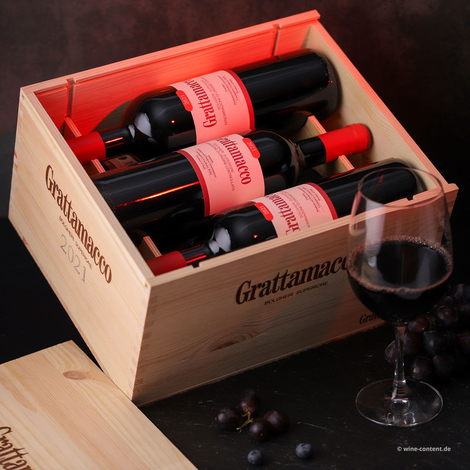 6er-Holzkiste Bolgheri Rosso Superiore 2021 Bio