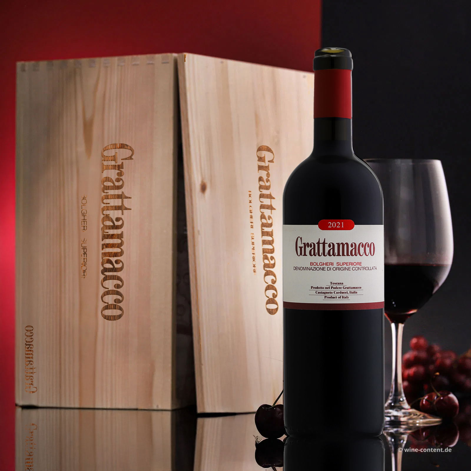 6er-Holzkiste Bolgheri Rosso Superiore 2021 Bio