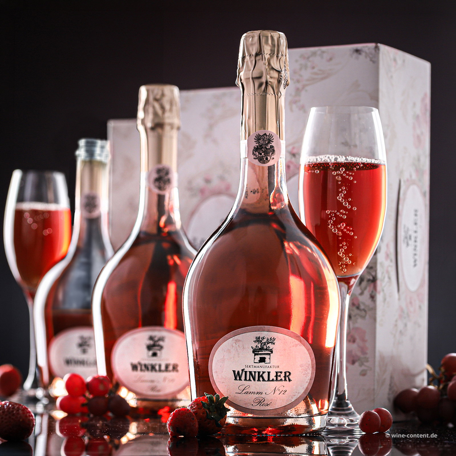 3er-Paket Spumante Lamm Rosé N°12 Extra Brut in Einzelverpackung