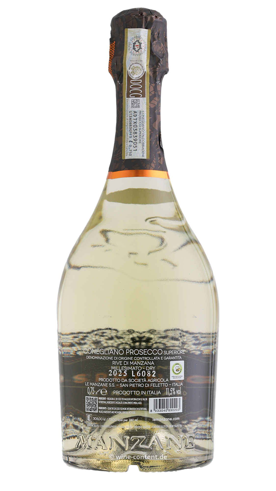 6er-Sparpaket Prosecco Superiore 2025 Rive di Manzana Springo Bronze  Dry