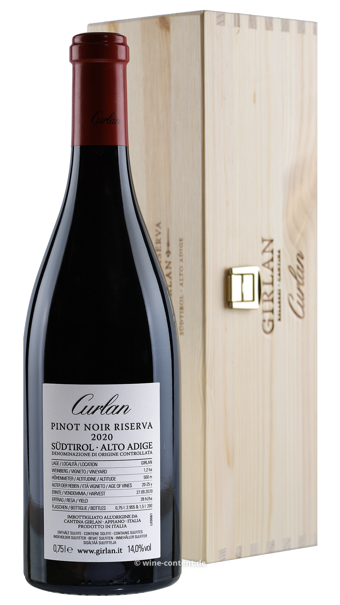 3er-Paket Pinot Noir Riserva 2020 Curlan
