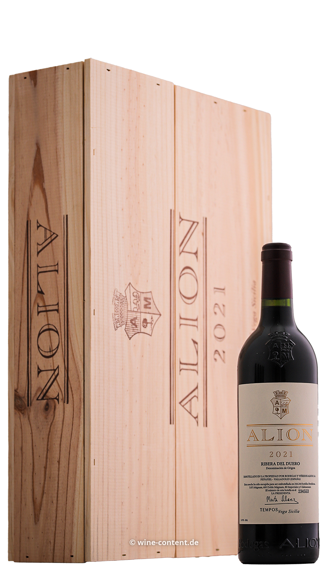 6er-Holzkiste Ribera del Duero 2021 Alión