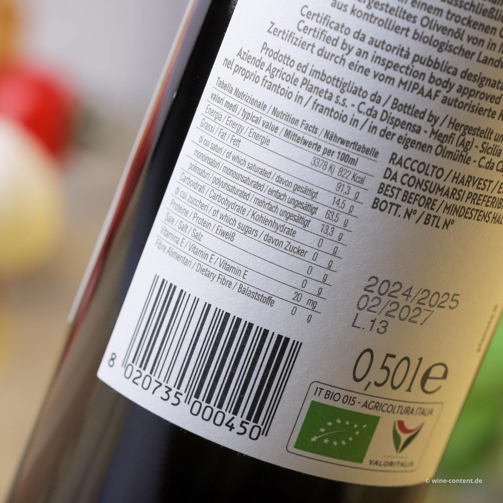 0,5 L Olivenöl Extra Vergine Sicilia 2024 Biancolilla Bio