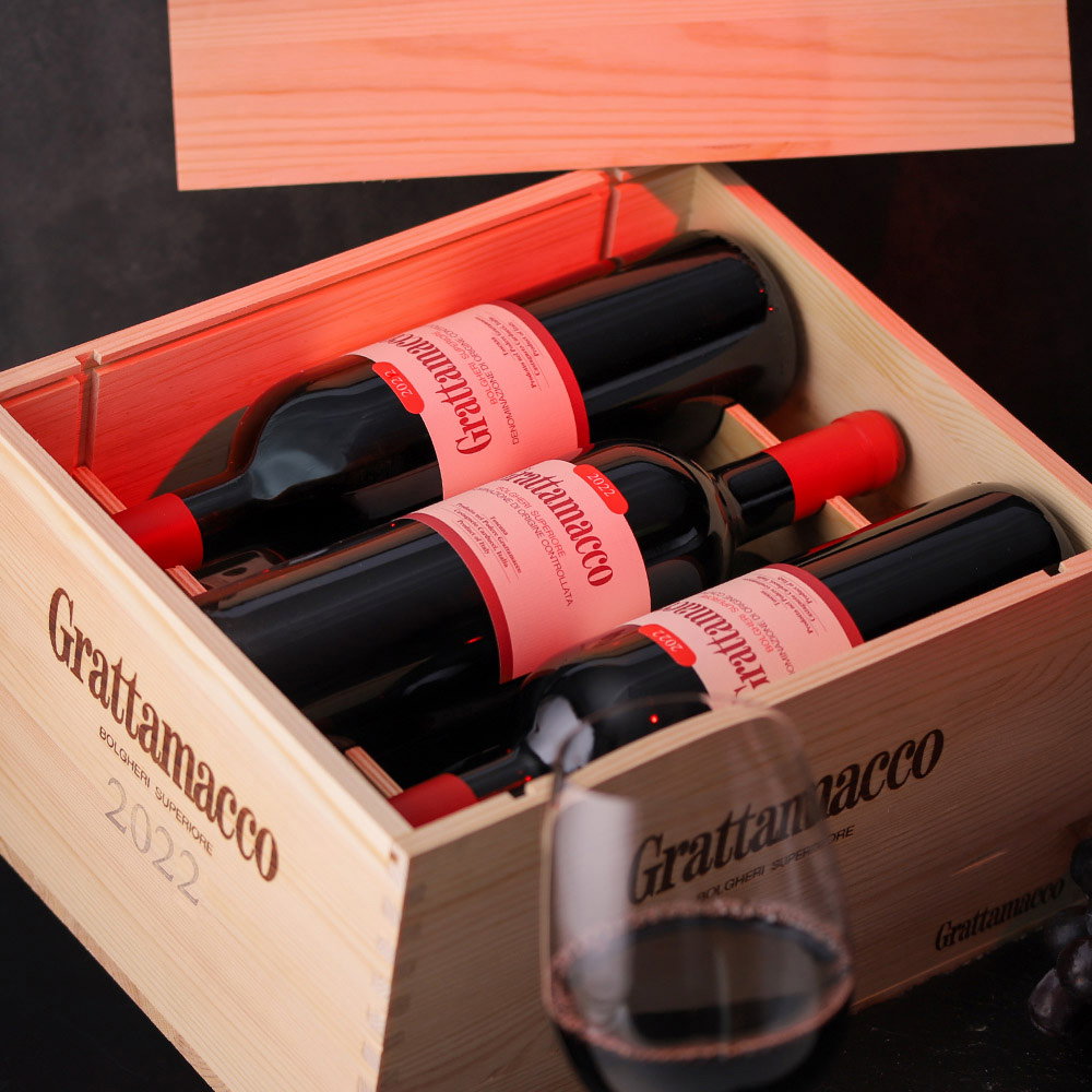 6er-Holzkiste Bolgheri Rosso Superiore 2022 Bio