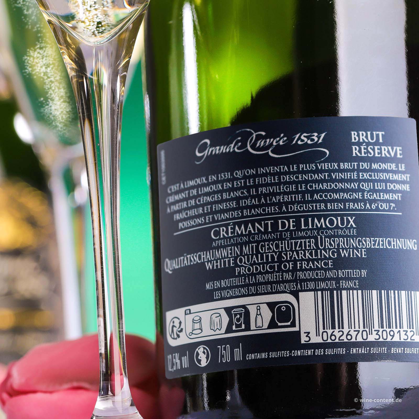 Crémant de Limoux Réserve 2020 Grande Cuvée 1531 Brut