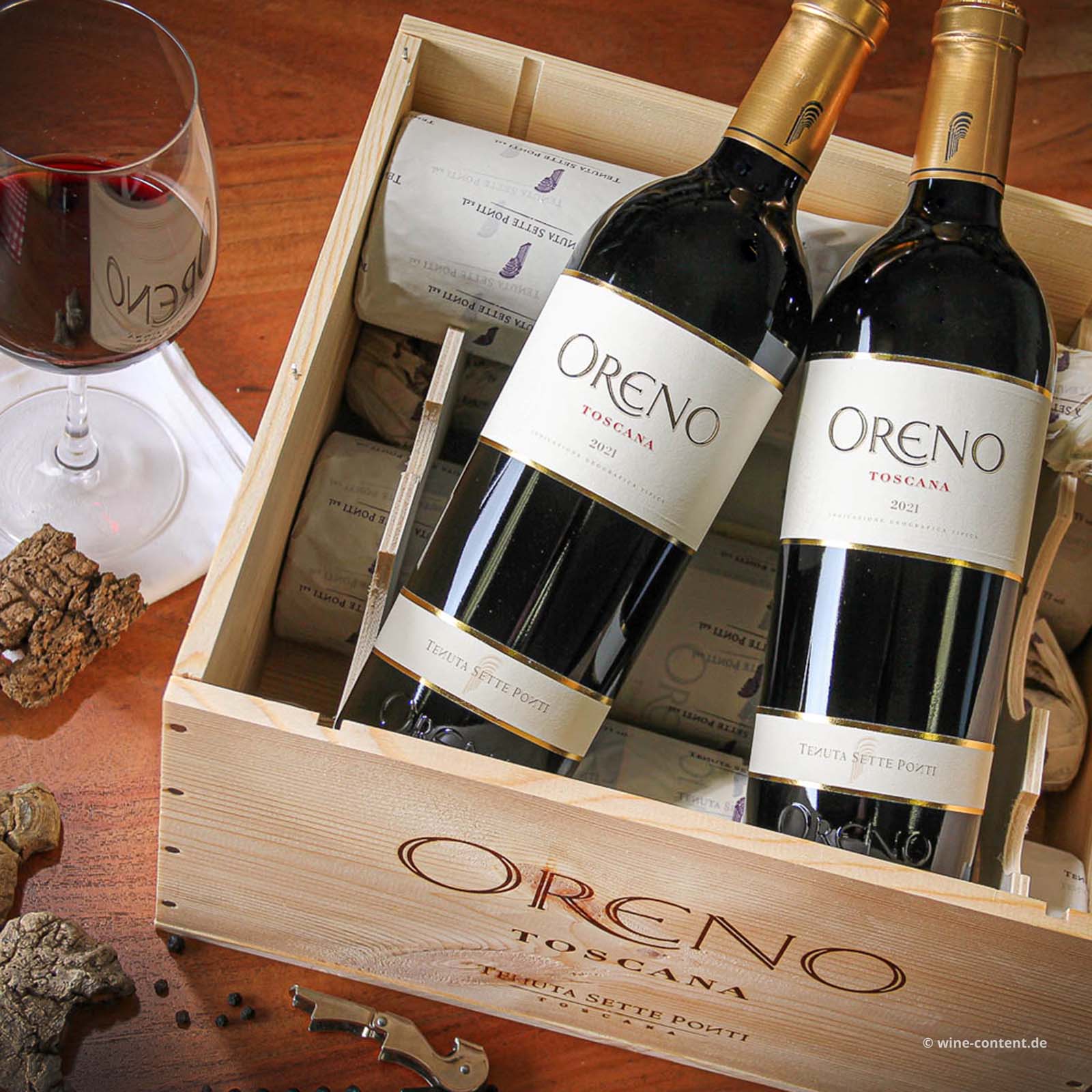 Sette Ponti 6erHolzkiste Oreno 2021 Bio