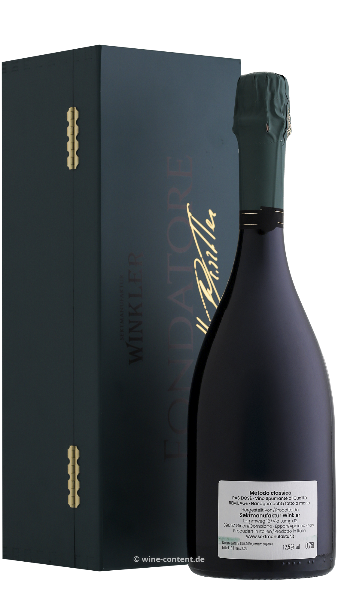 Spumante Fondatore N°71 in Holzkiste Spumante Fondatore N°71 in Holzkiste