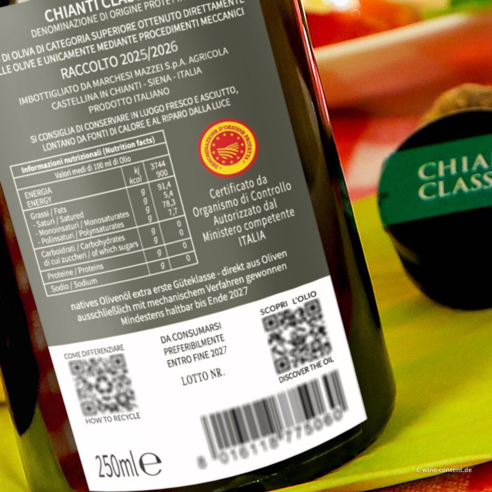 0,25 L Olivenöl Extra Vergine Chianti Classico 2025 Castello Fonterutoli
