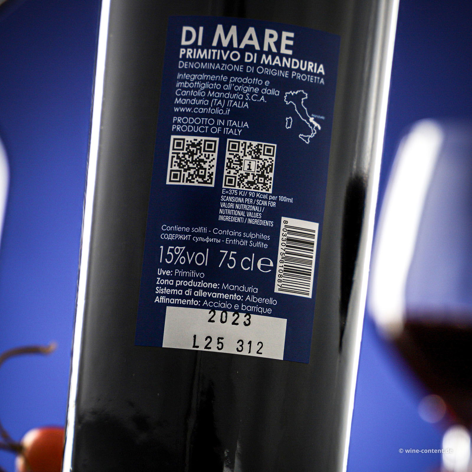 Primitivo di Manduria 2023 di Mare 15,0
