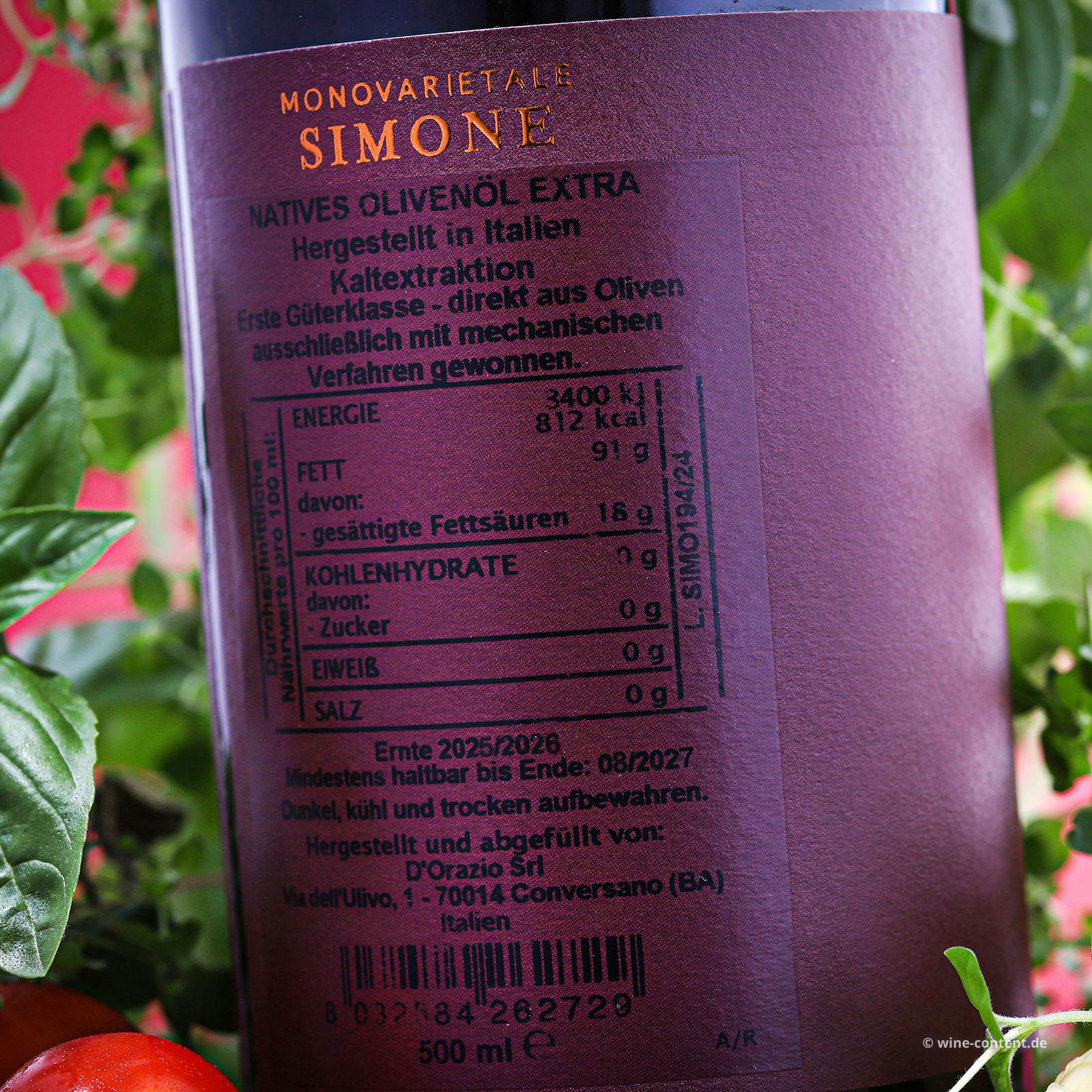 0,5 L Olivenöl Extra Vergine Simone