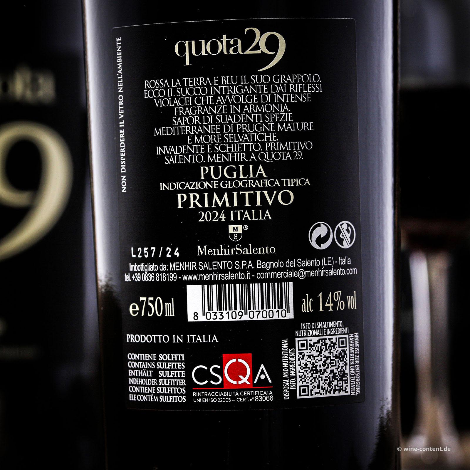 6er-Sparpaket Primitivo 2024 Quota 29 6er-Sparpaket Primitivo 2024 Quota 29