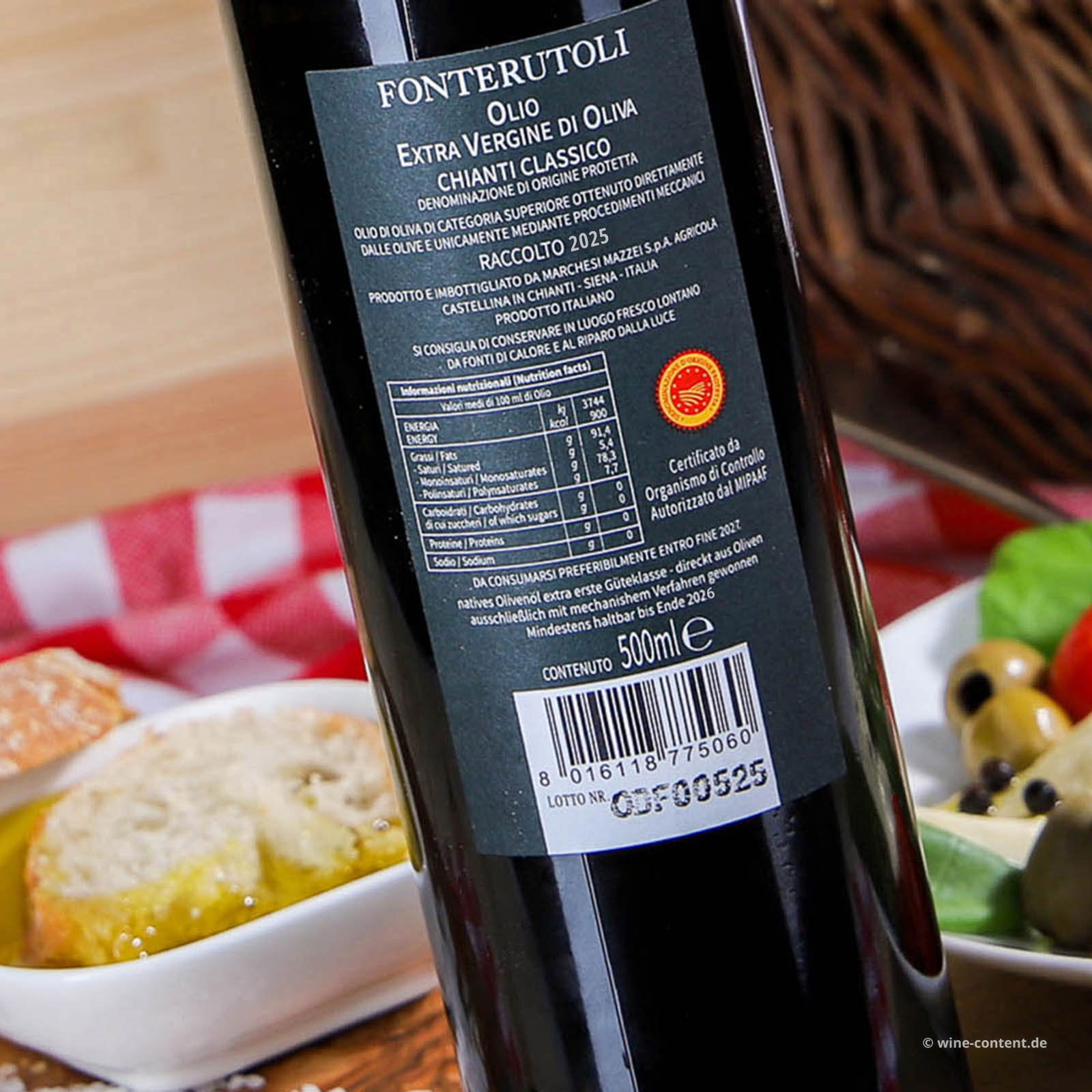 0,5 L Olivenöl Extra Vergine Chianti Classico 2025 Fonterutoli