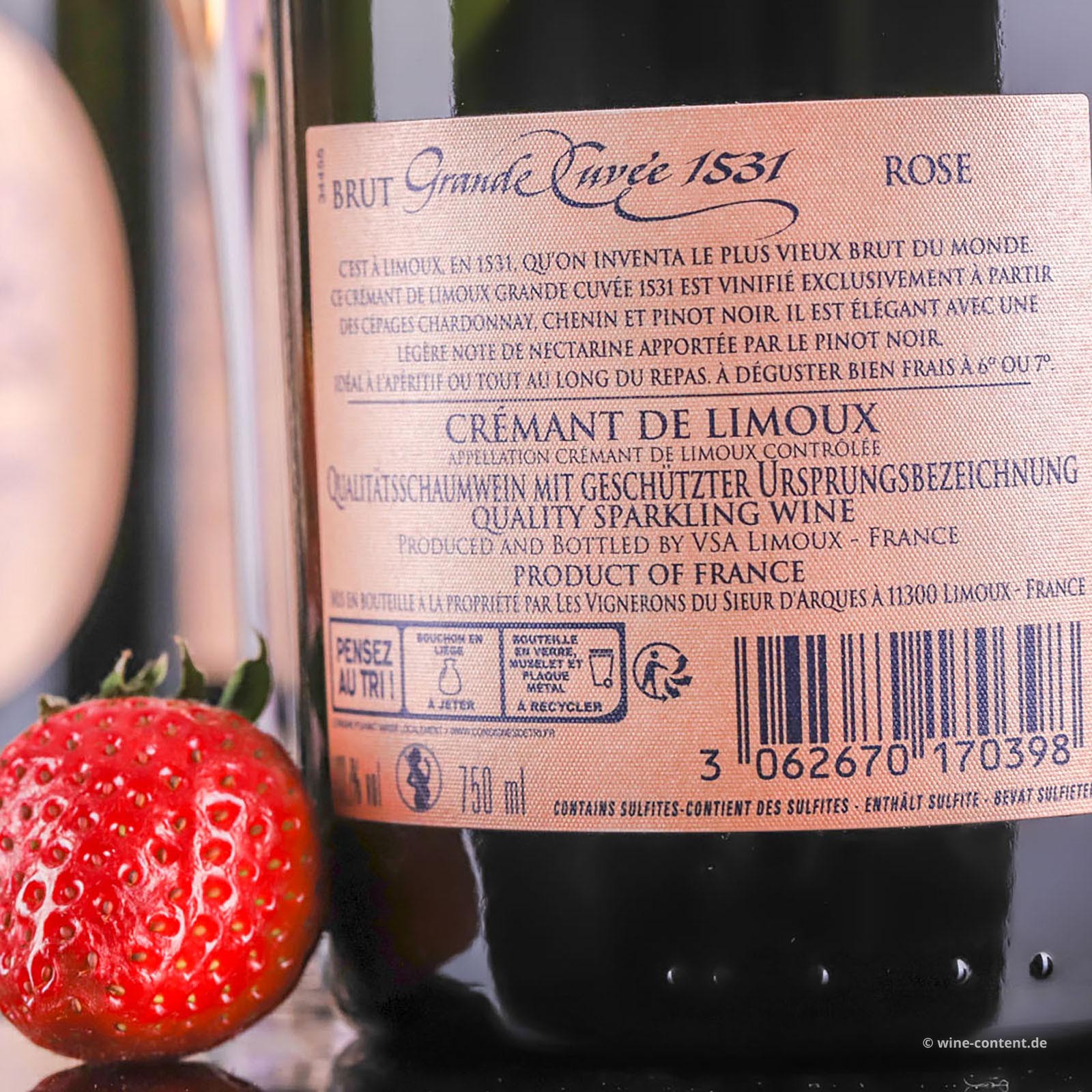 6er-Sparpaket Crémant de Limoux Rosé Grande Cuvée 1531 Brut
