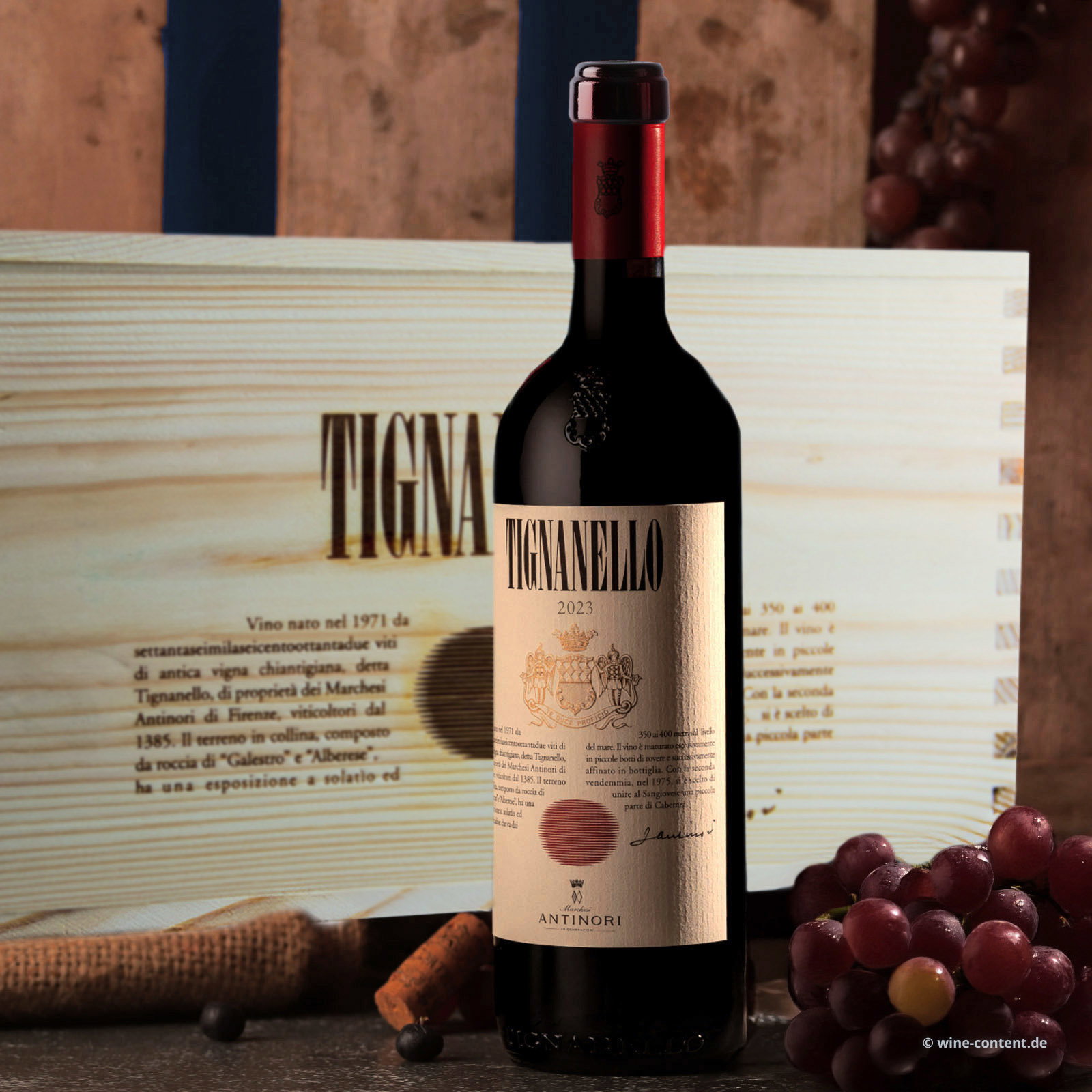 6er-Holzkiste Tignanello 2023