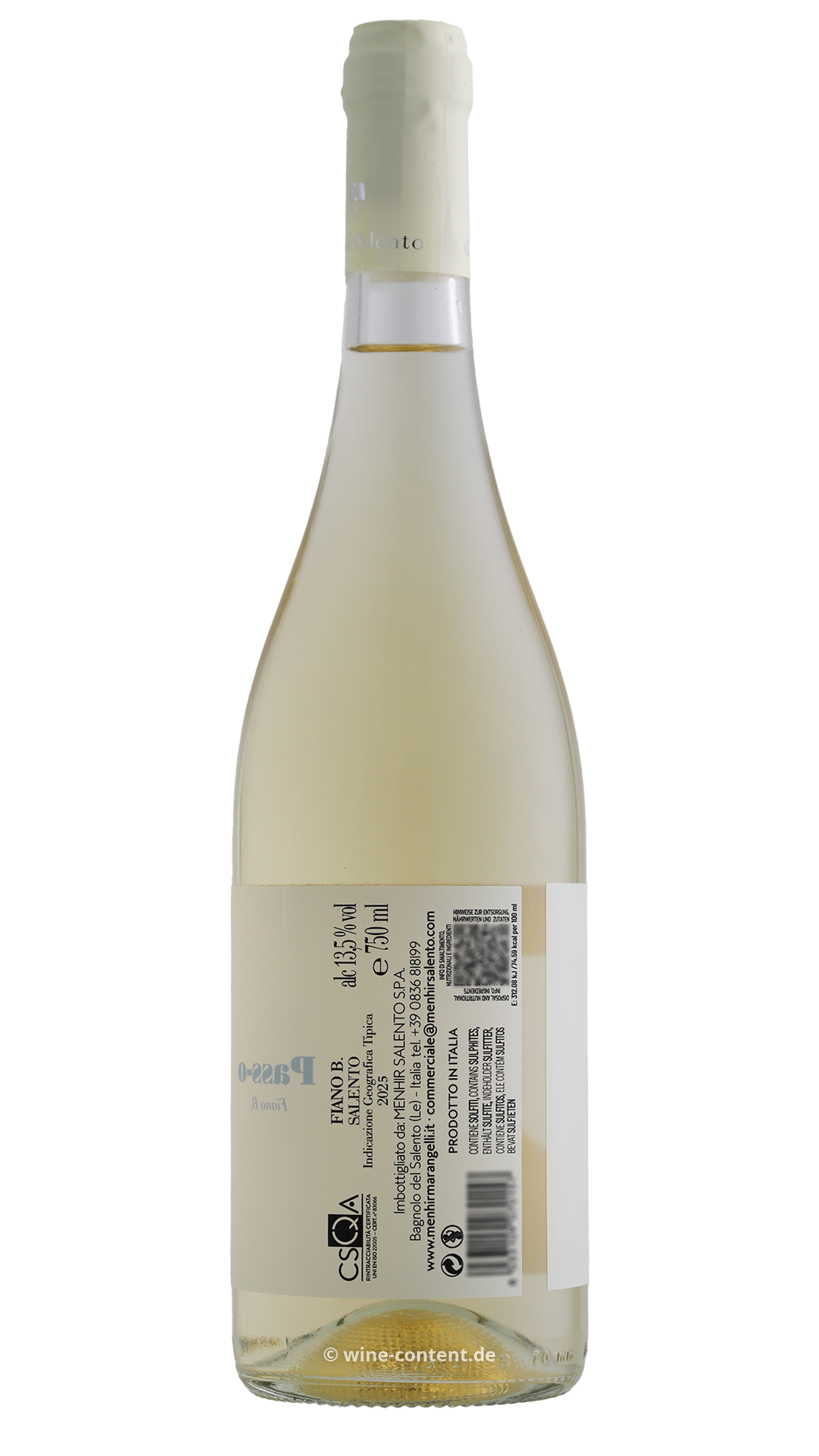 Fiano Salento 2025 Pass-O