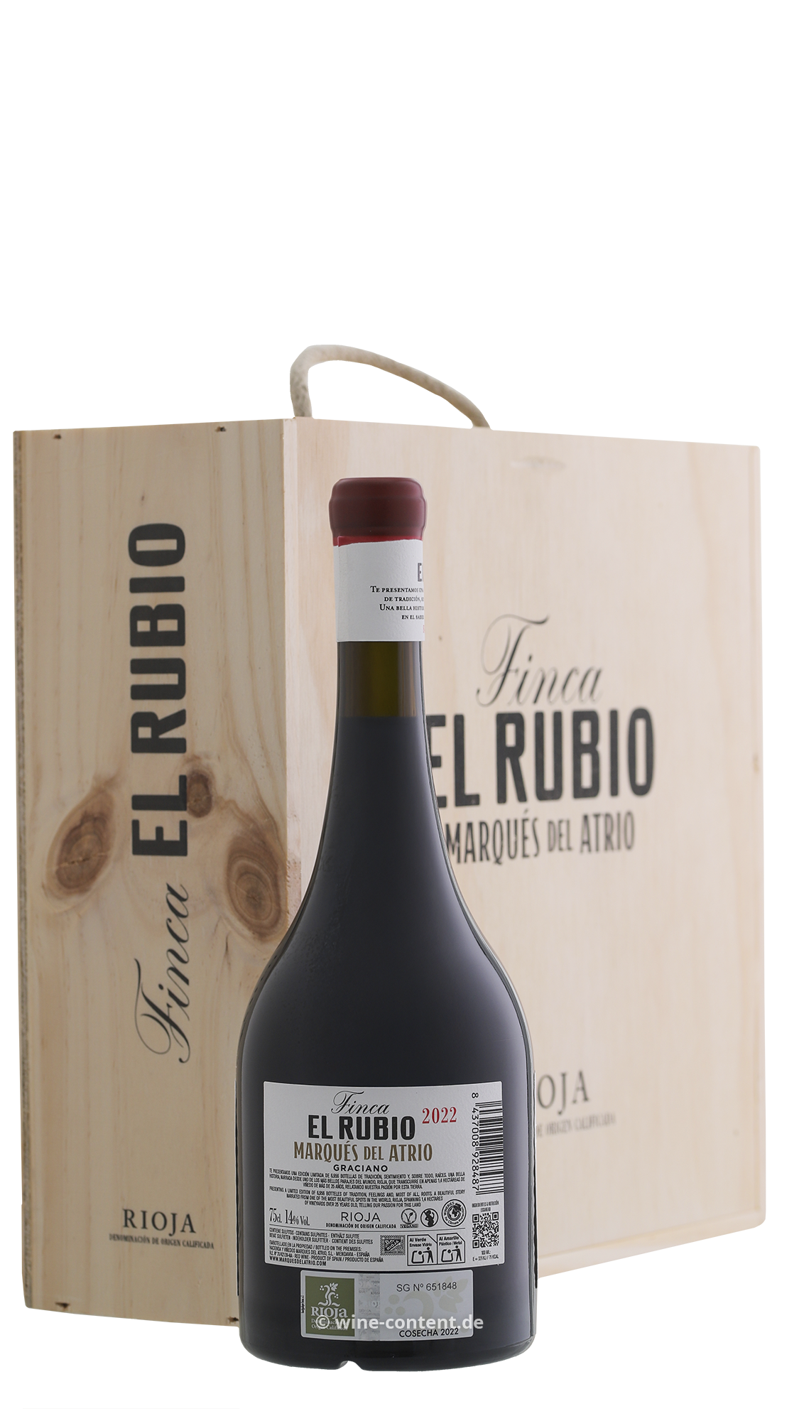 3er-Holzkiste Rioja 2022 Finca el Rubio