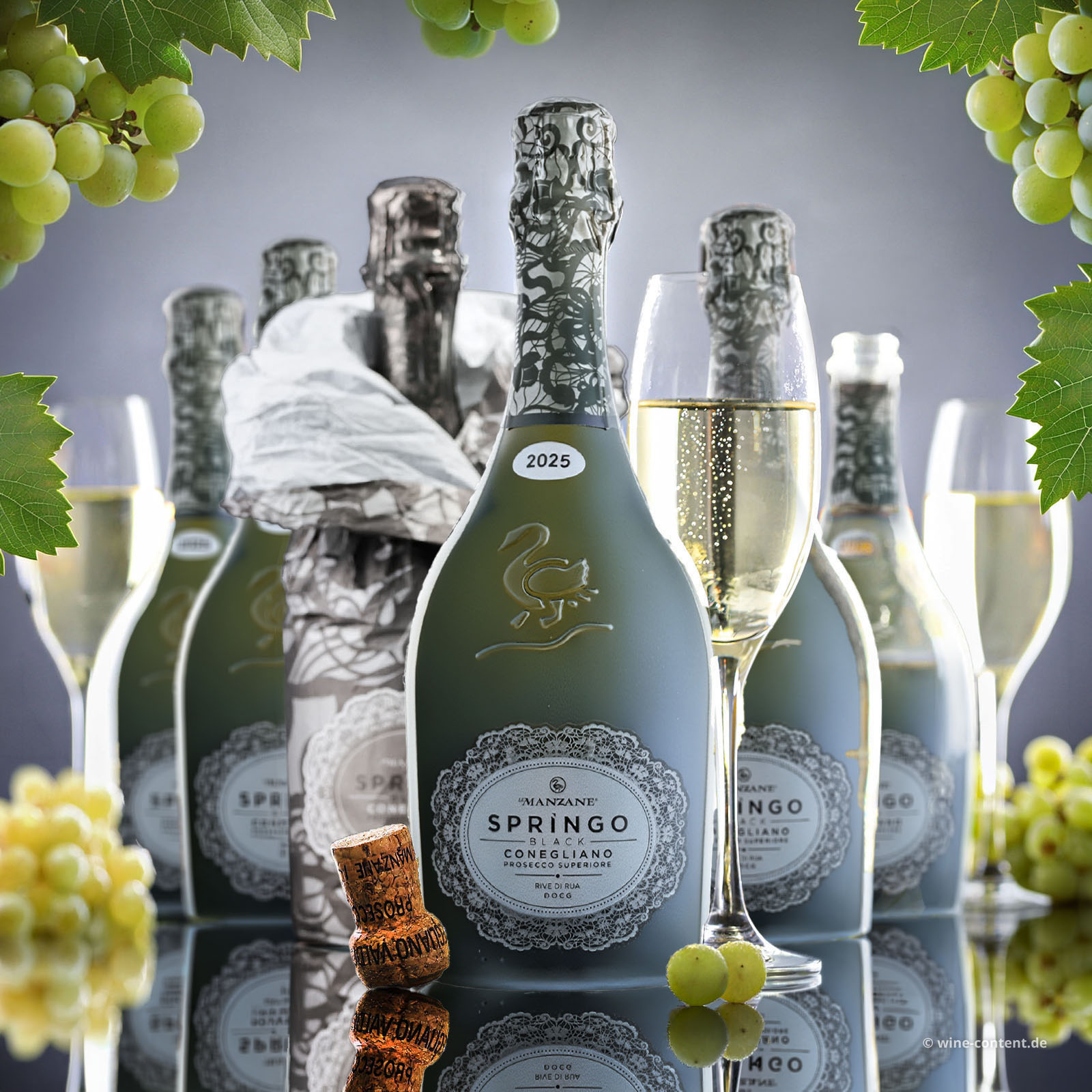 6er-Sparpaket Prosecco Superiore 2025 Rive di Rua Springo Black Brut