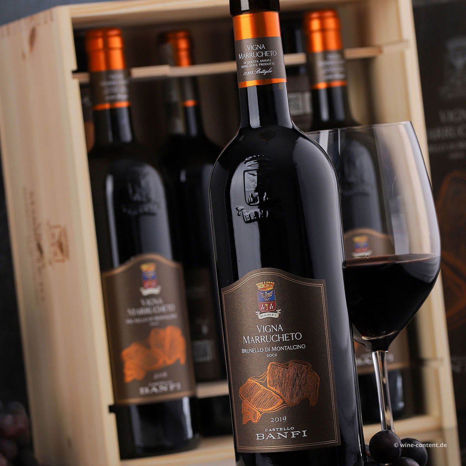 6er-Holzkiste Brunello di Montalcino 2019 Vigna Marrucheto 6er-Holzkiste Brunello di Montalcino 2019 Vigna Marrucheto