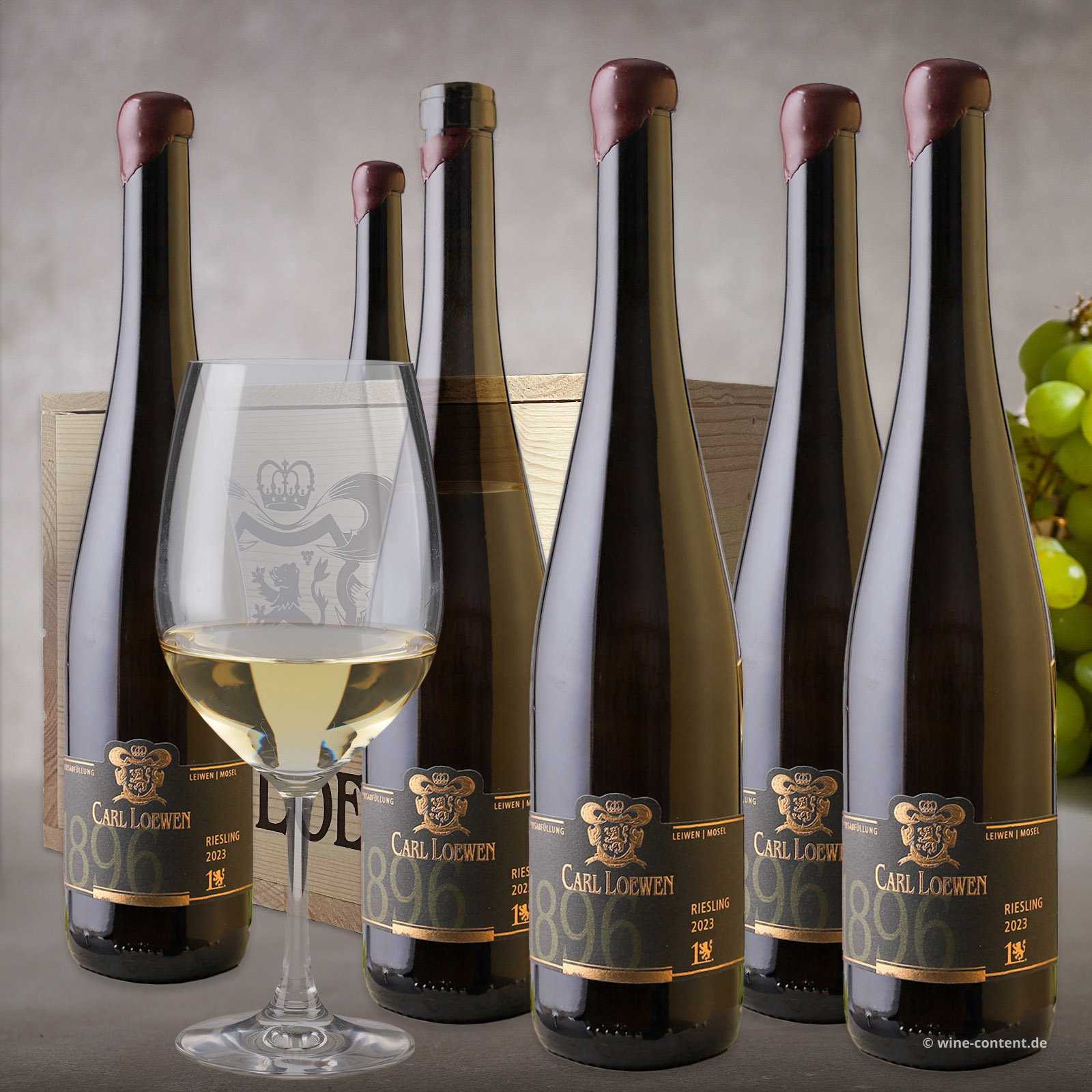 6er-Holzkiste Riesling Erste Lage 2023 Maximin Herrenberg 1896 Black Label