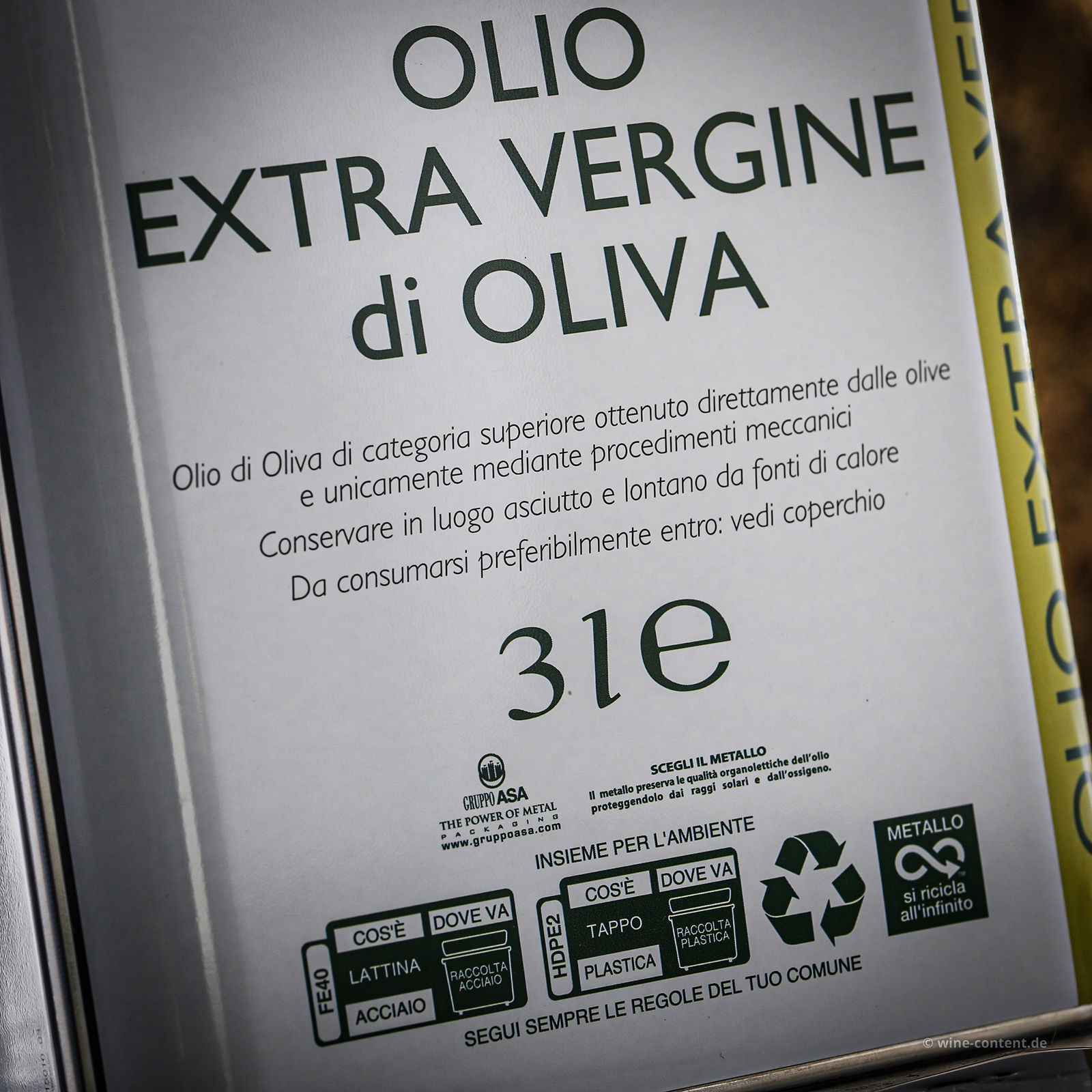 3 L Olivenöl Extra Vergine 2025 Bio Kanister