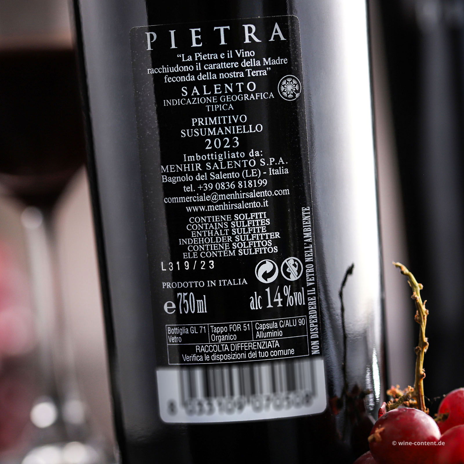 Primitivo & Susumaniello Salento 2023 Pietra